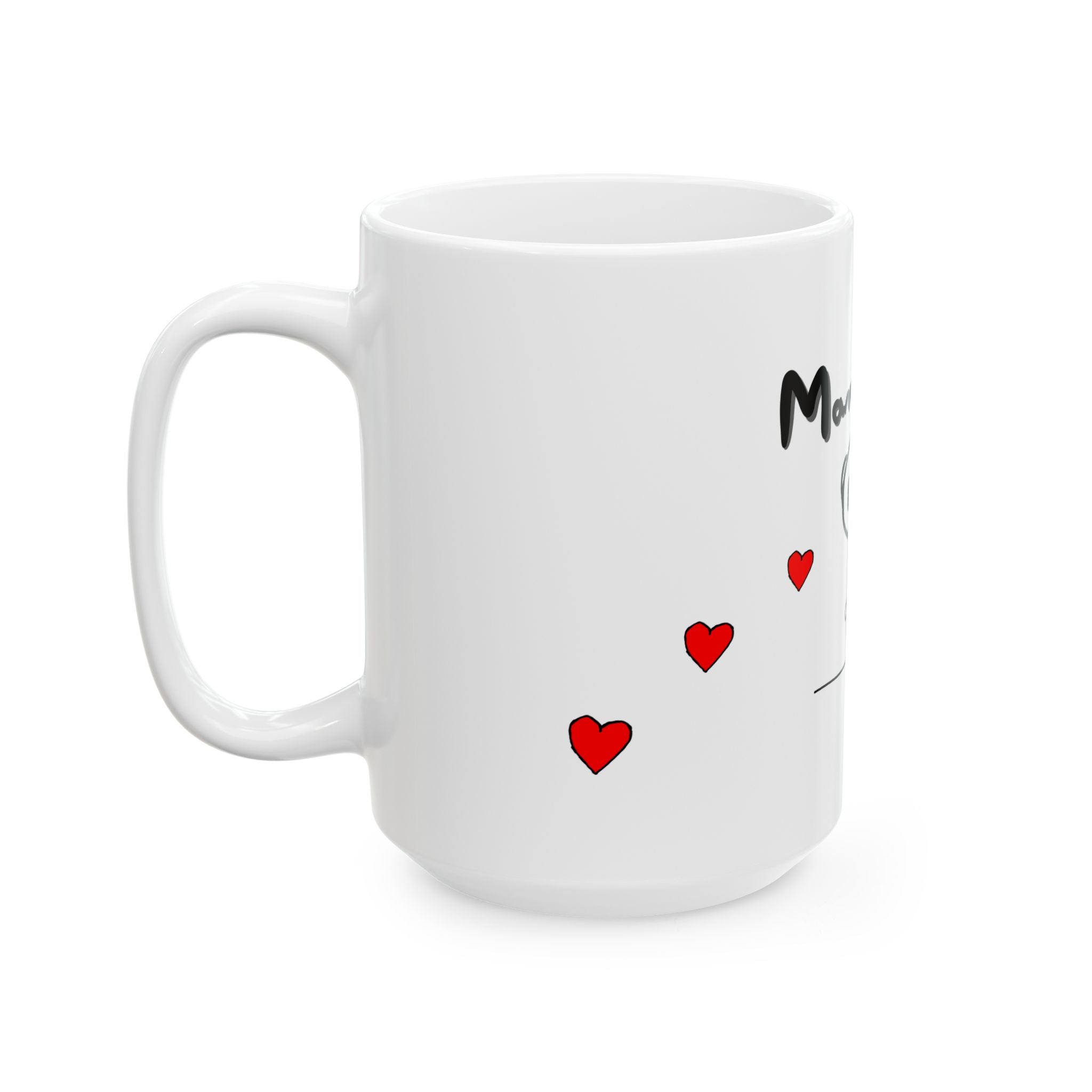 Hand-drawn Mama Bear Ceramic Mug — Cute Mom & Baby Bear Design (11oz/15oz)