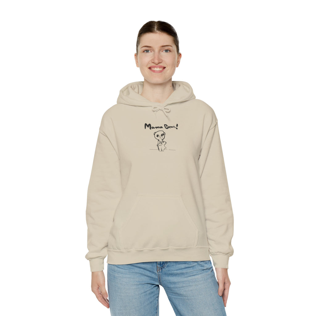 Mom & Child Hand-Drawn Hoodie — Handmade Love Illustration