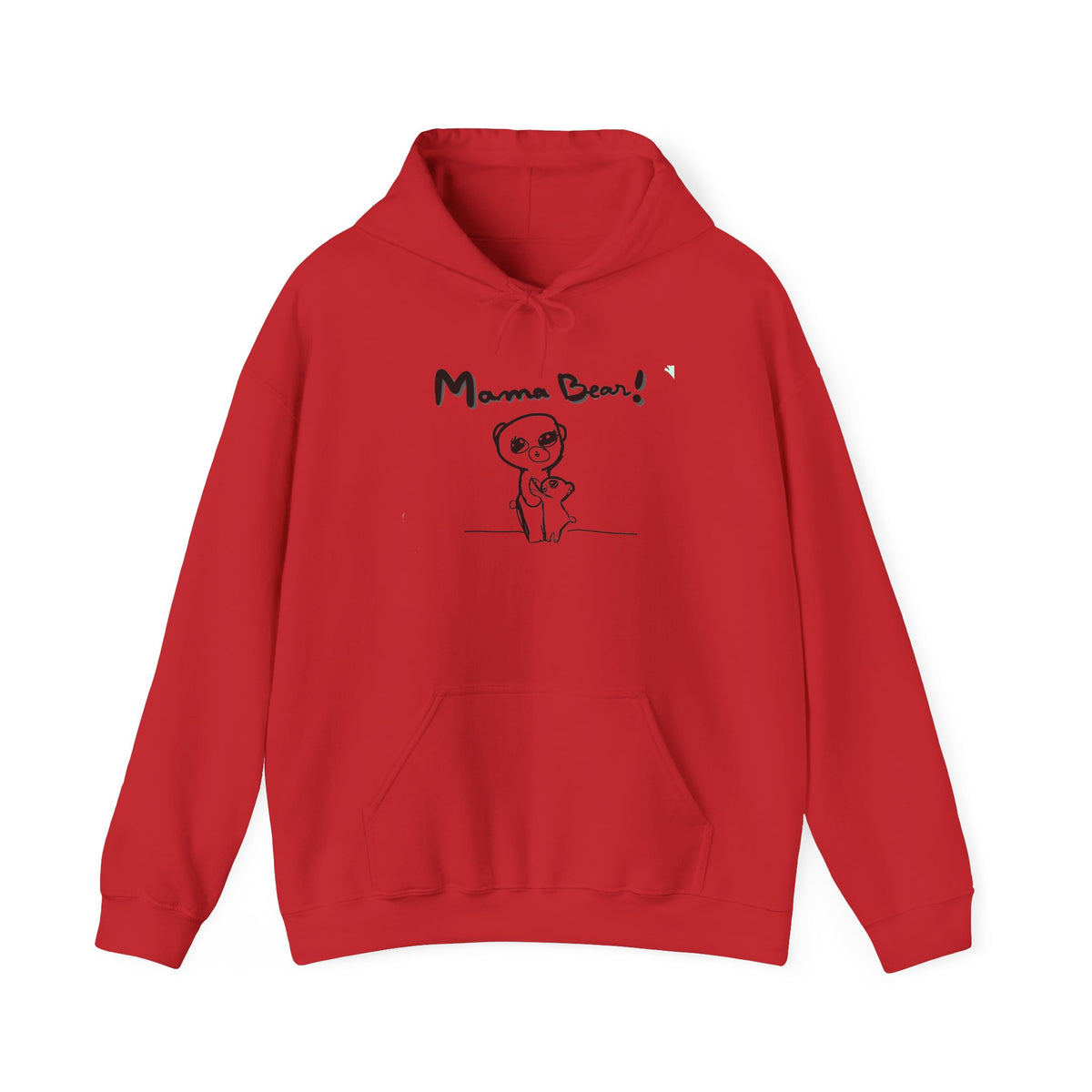 Mama Bear Hoodie — Cute Hand-Drawn Bear "Mama Bear" Graphic Pullover