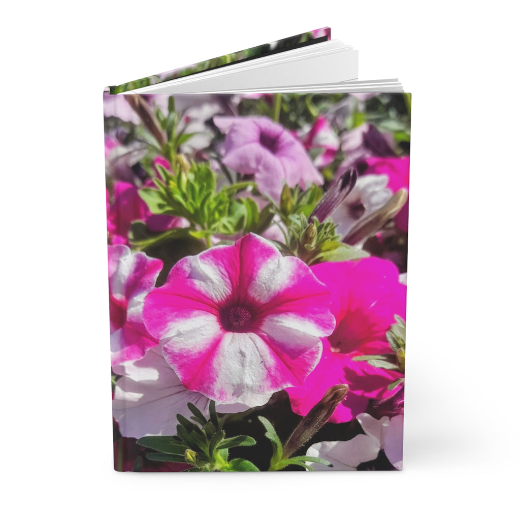 Pink Petunia Hardcover Journal — Floral Notebook for Garden Lovers