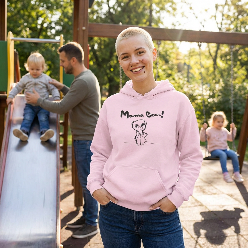 Hand-Drawn Kid Artwork Mom & Child Hoodie — Handmade Love Illustration