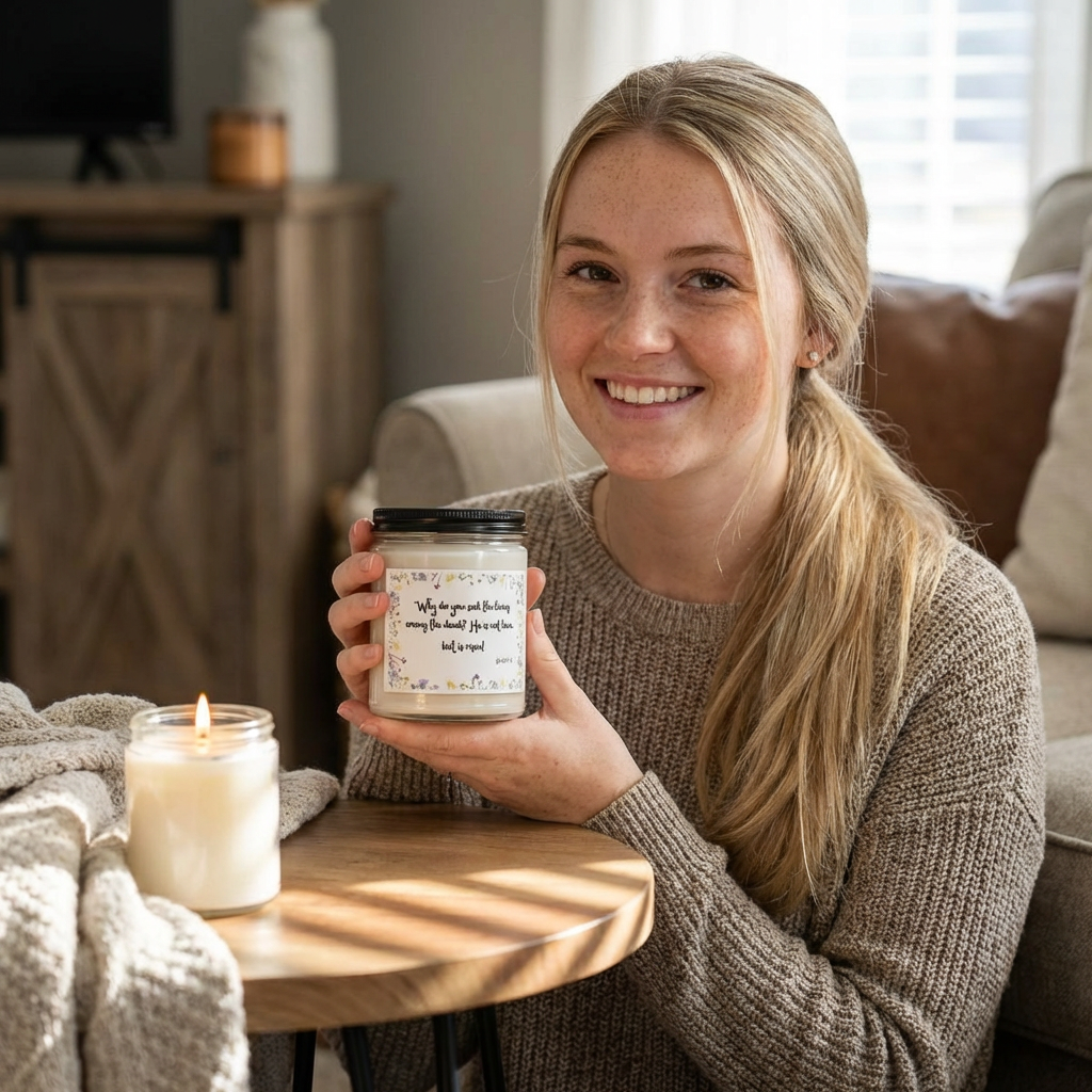 Easter Christian Scented Soy Candle — 9oz | Gift for Family & Church "He is Risen"