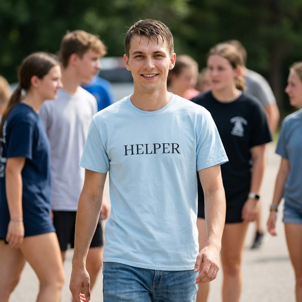 Church Camp Helper T-Shirt — Identifying Volunteer Staff Tee