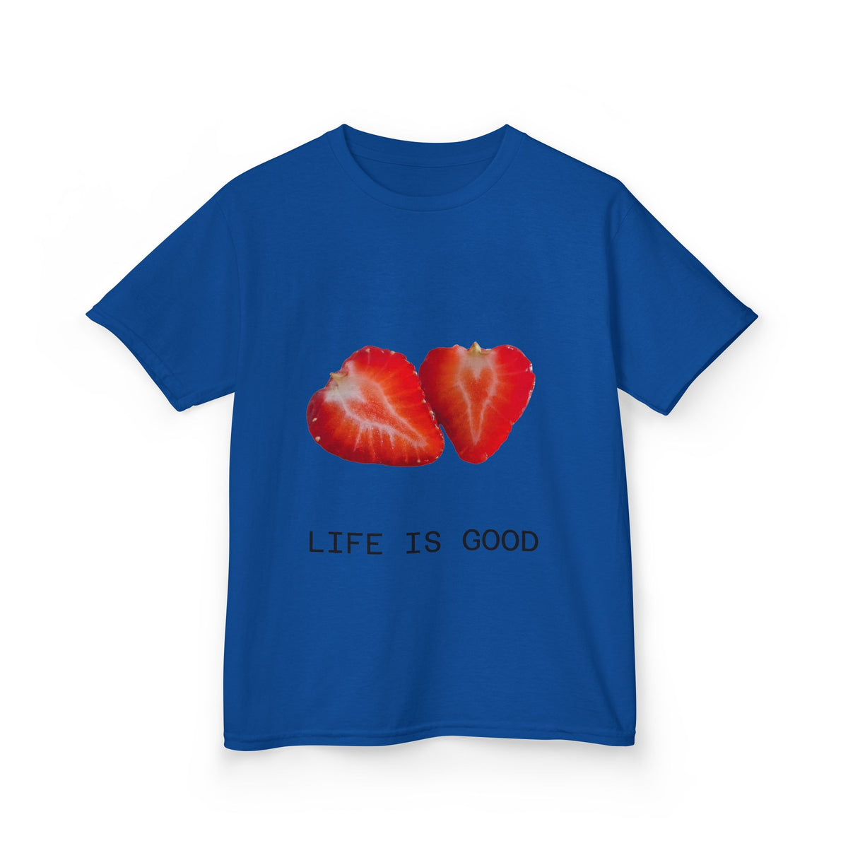 Kids Strawberry Heart Tee — Cute Fruit Graphic Playful Kids T-Shirt