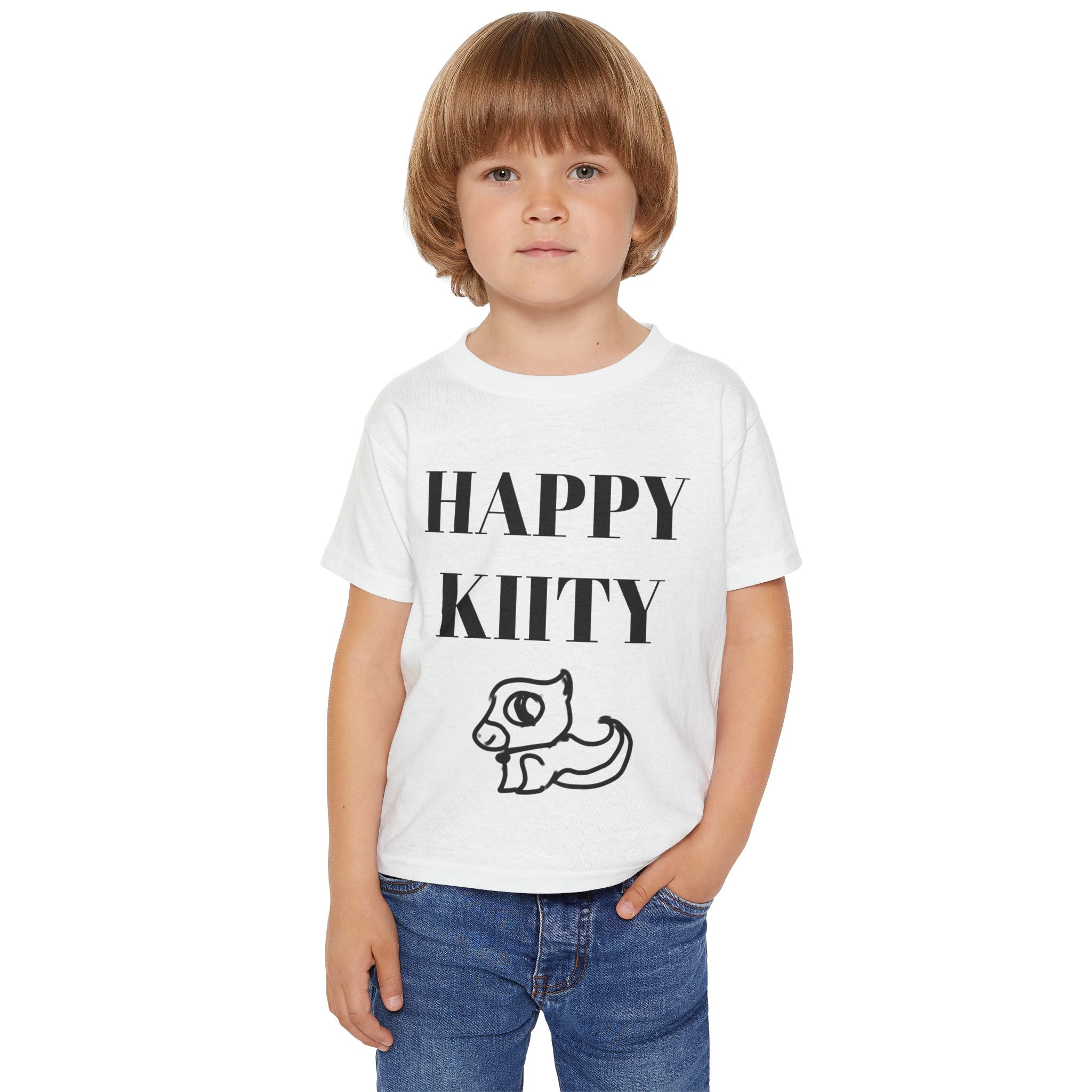 Kids' T-Shirt — Hand-Drawn Cat Art by 8-Year-Old