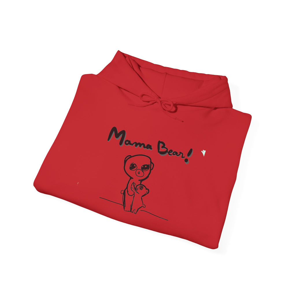 Mama Bear Hoodie — Cute Hand-Drawn Bear "Mama Bear" Graphic Pullover