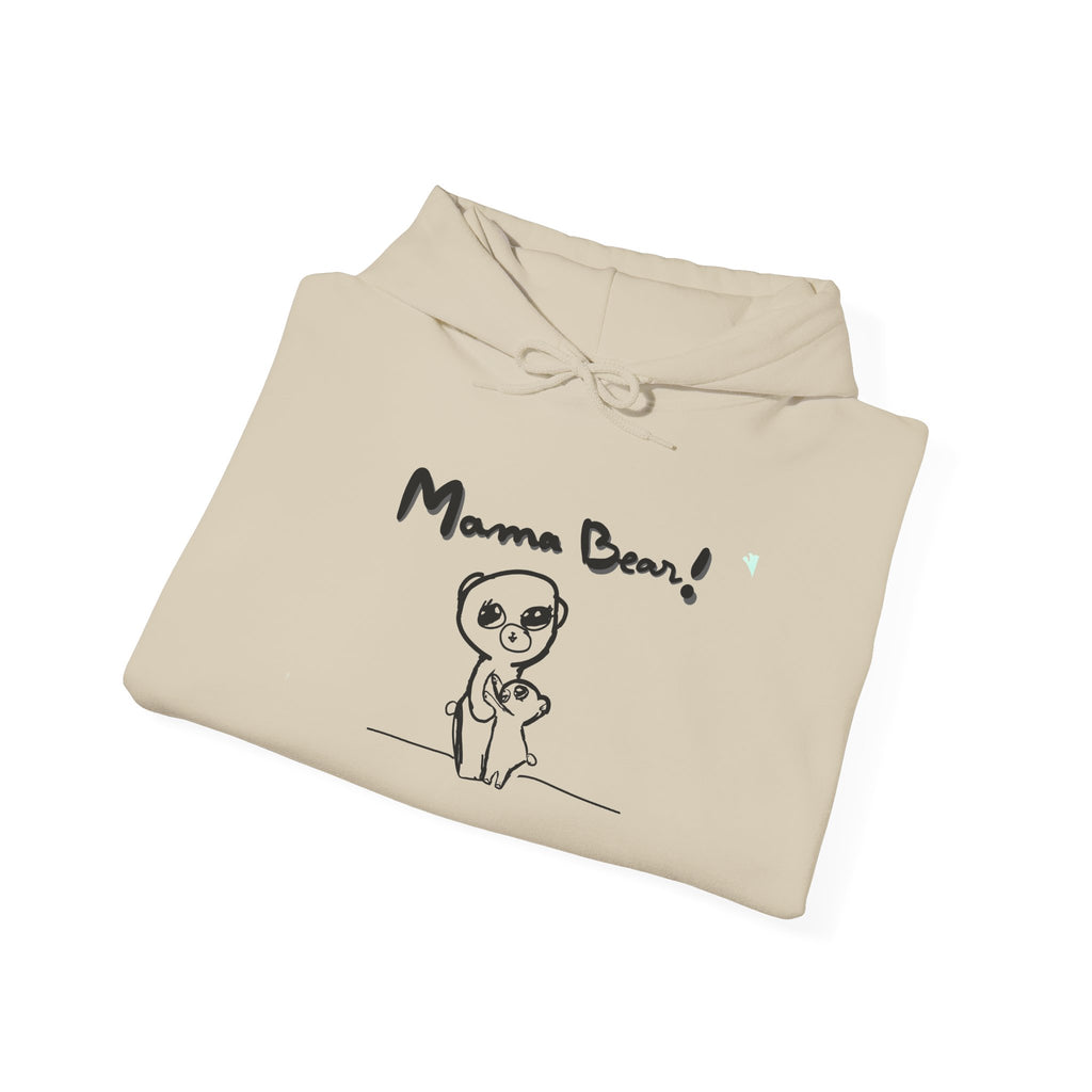 Mama Bear Hoodie — Cute Hand-Drawn Bear "Mama Bear" Graphic Pullover