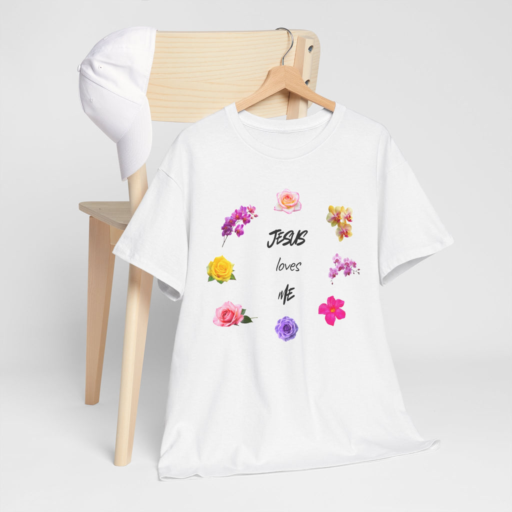 Jesus Loves Me Floral T‑Shirt — Christian Flower Wreath Tee