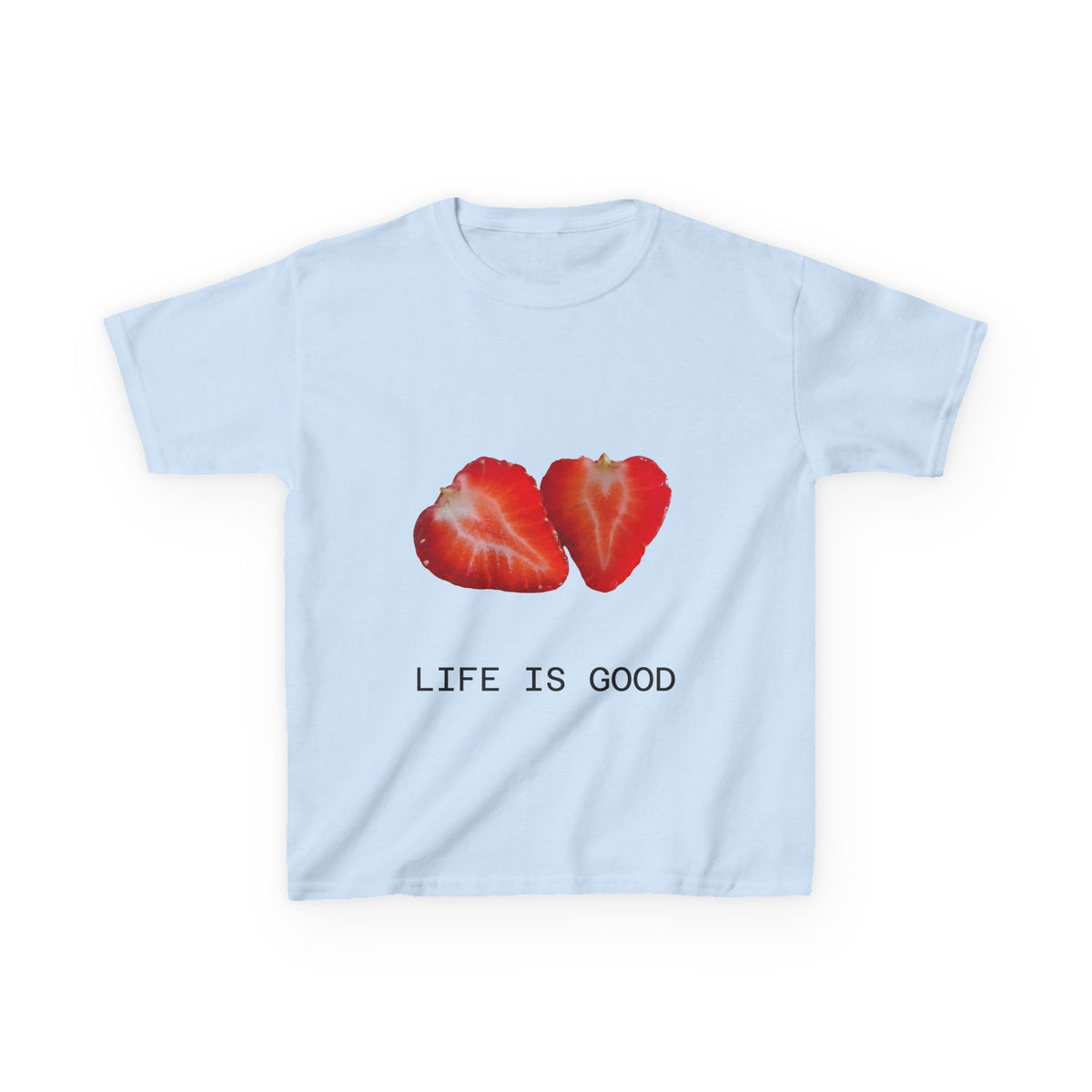 Kids Strawberry Heart Tee — Cute Fruit Graphic Playful Kids T-Shirt