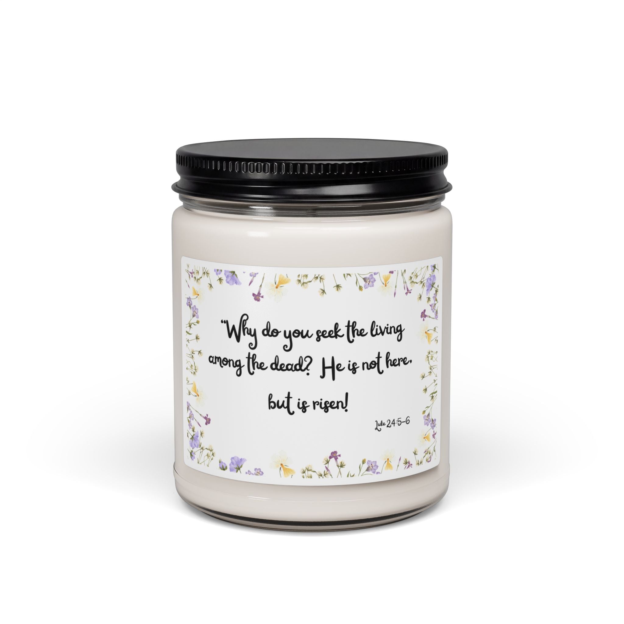 Easter Christian Scented Soy Candle — 9oz | Gift for Family & Church "He is Risen"