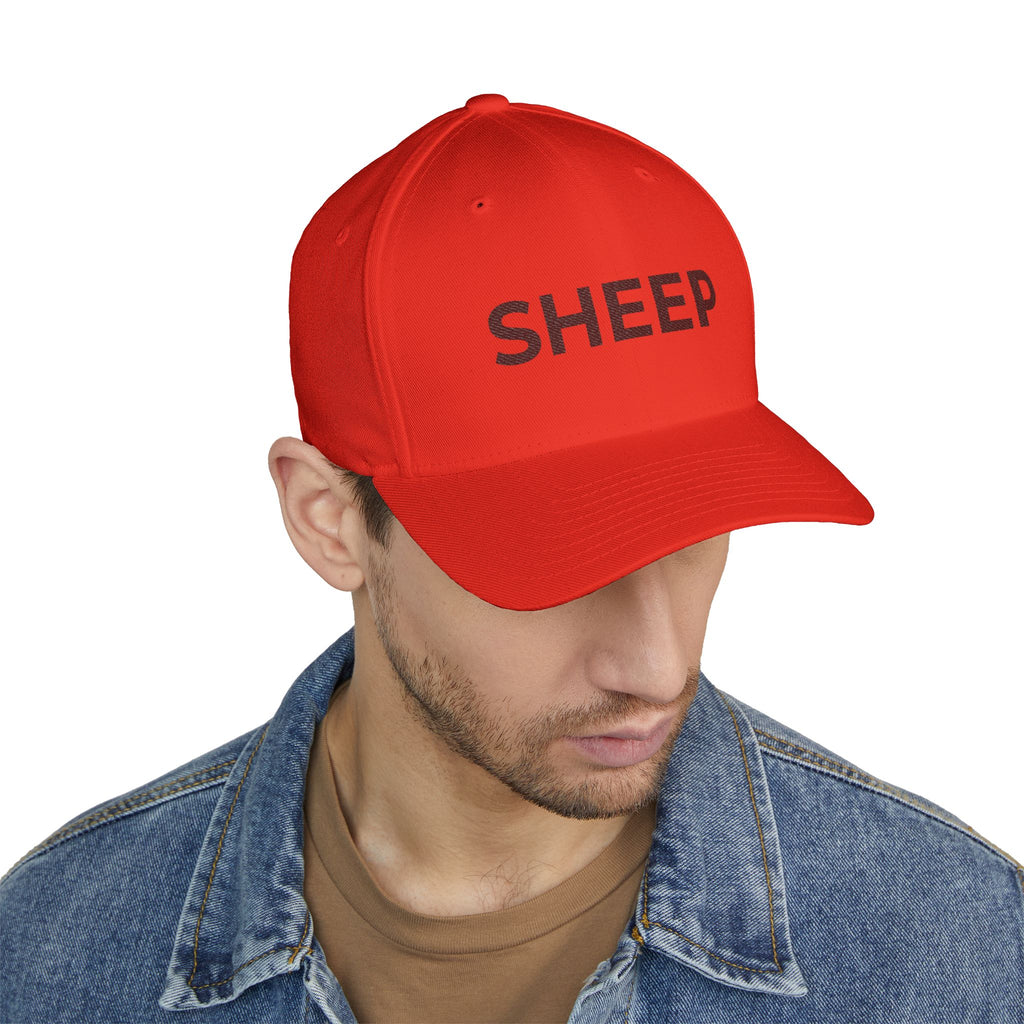 Embroidered 'SHEEP' Closed-Back Cap