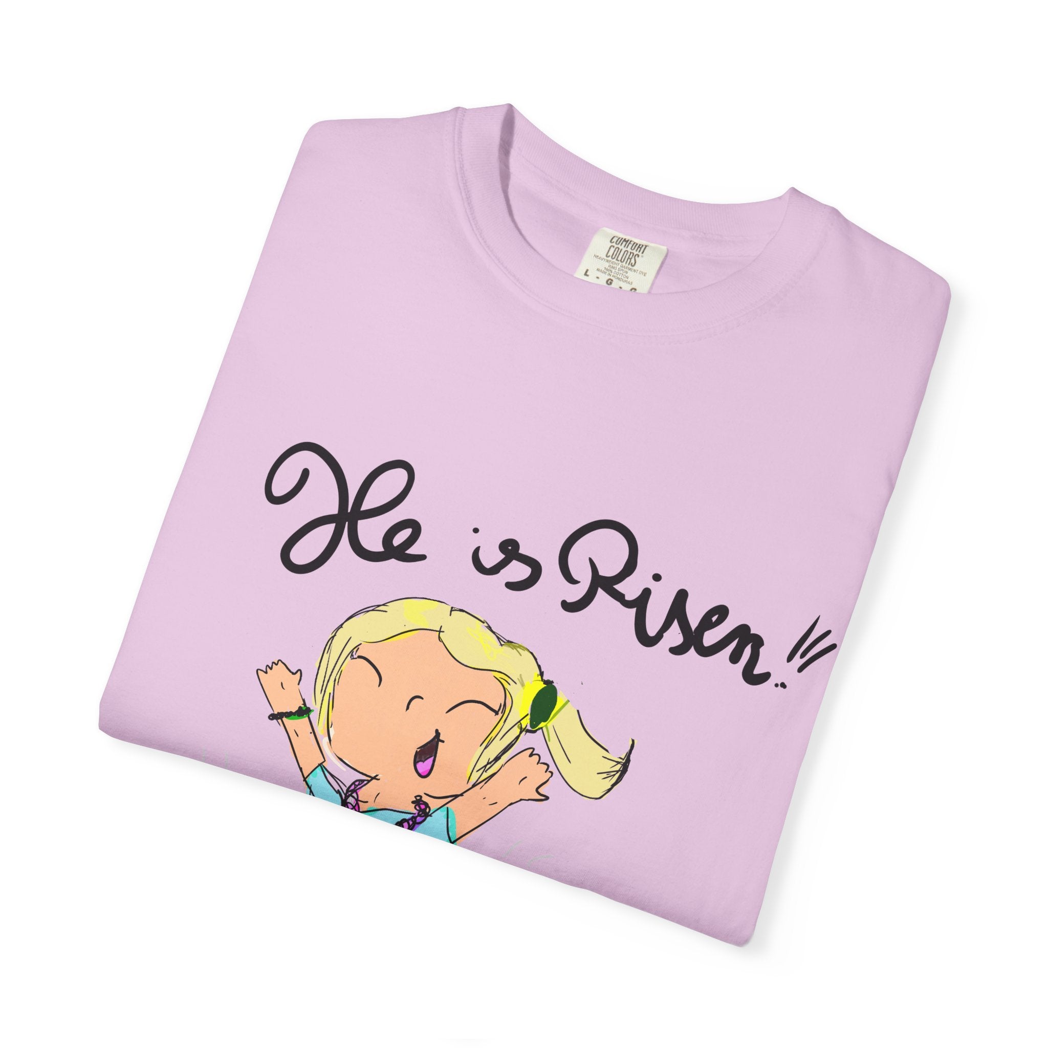 Kids' Hand-Drawn Easter T-Shirt — He Is Risen | P.O.P