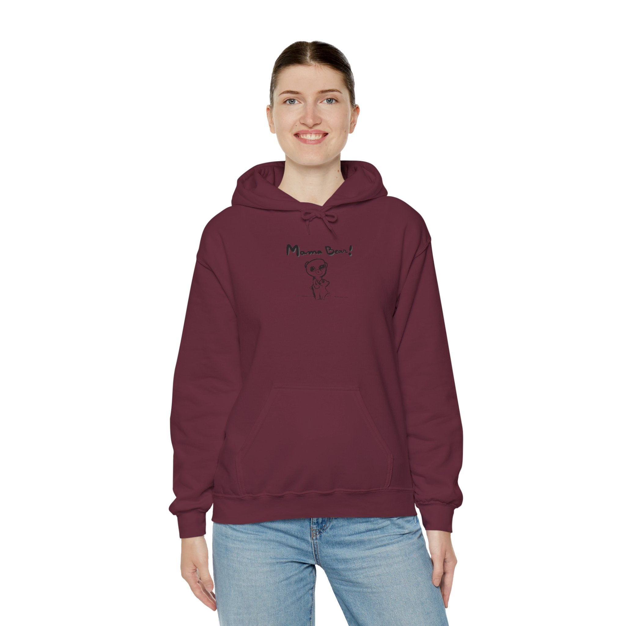 Mom & Child Hand-Drawn Hoodie — Handmade Love Illustration