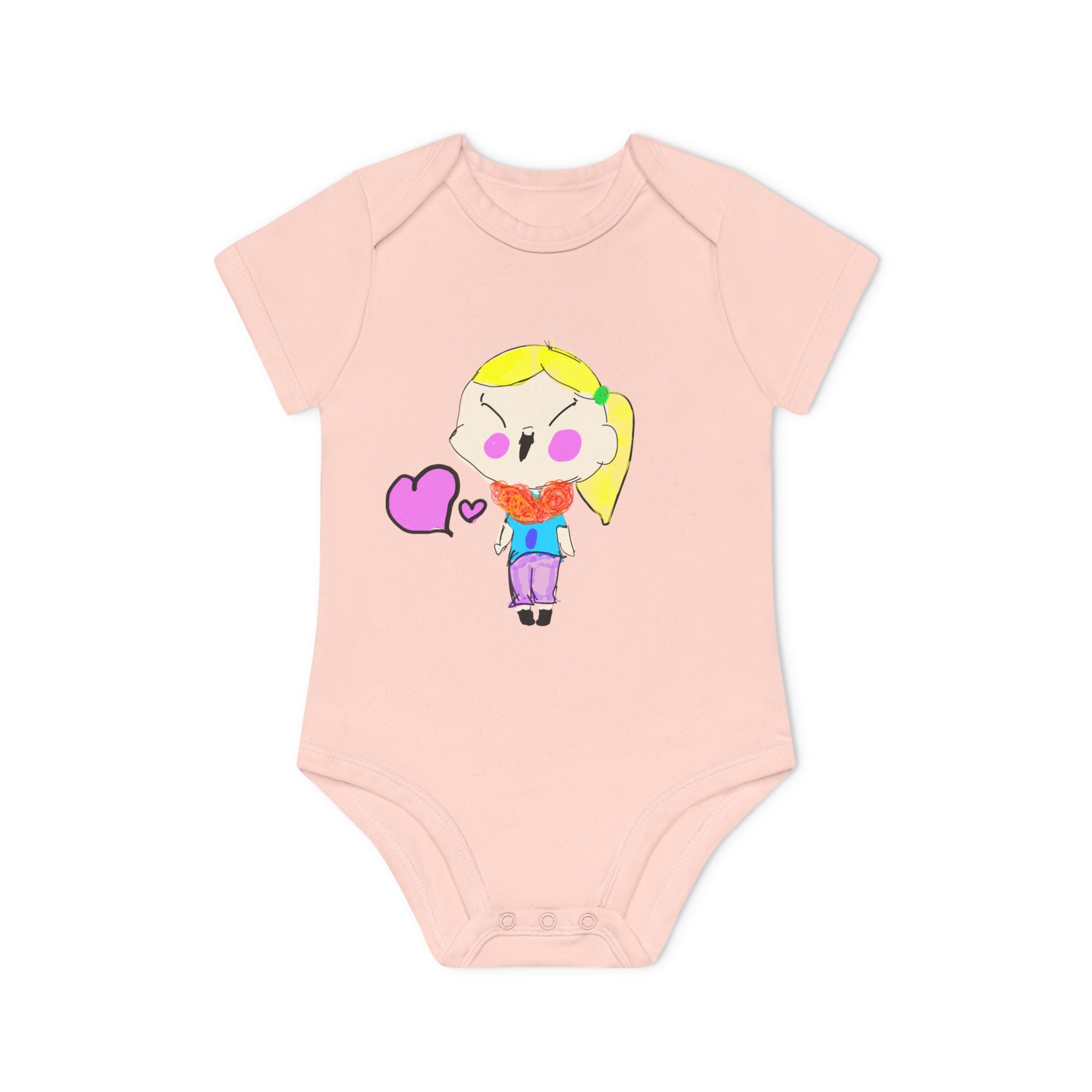 Baby Bodysuit hand-drawn by an 8 year old Girl — Child’s Artwork Infant Organic Short Sleeve