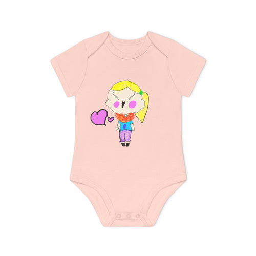 Baby Bodysuit hand-drawn by an 8 year old Girl — Child’s Artwork Infant Organic Short Sleeve