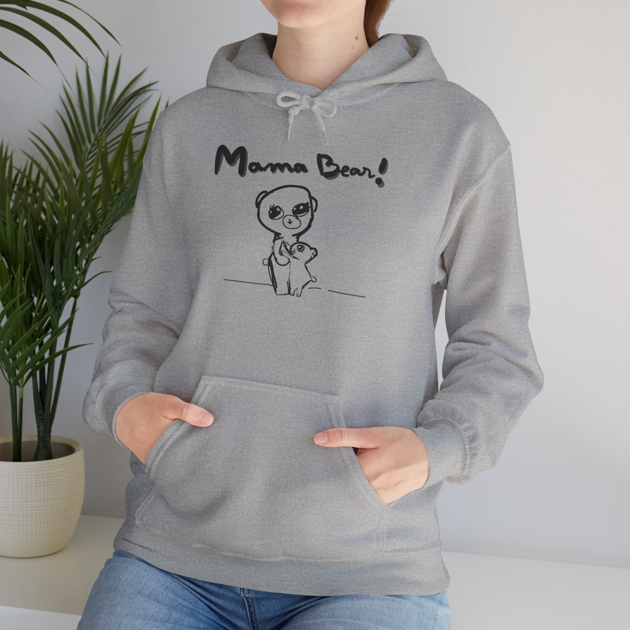 Hand-Drawn Kid Artwork Mom & Child Hoodie — Handmade Love Illustration