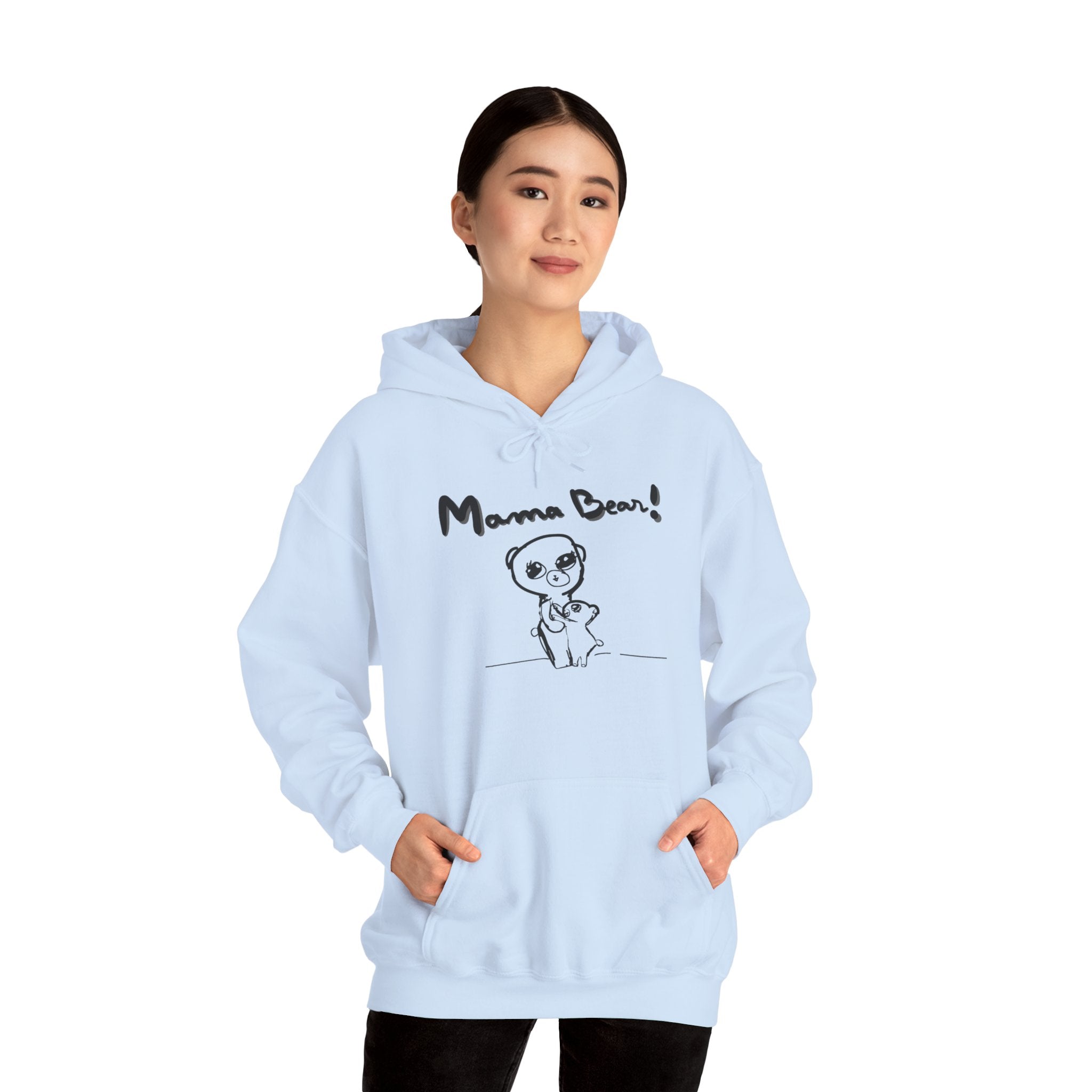 Hand-Drawn Kid Artwork Mom & Child Hoodie — Handmade Love Illustration