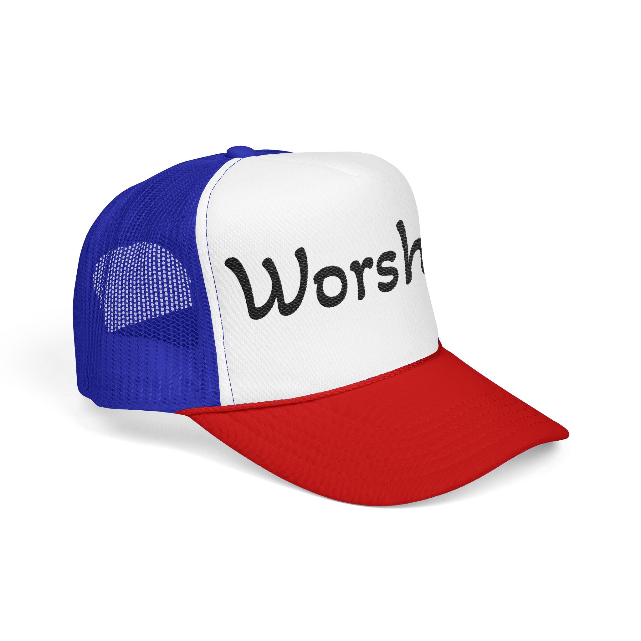 Worship Team Foam Trucker Hat — 'Worship' Church Camp & Service Cap