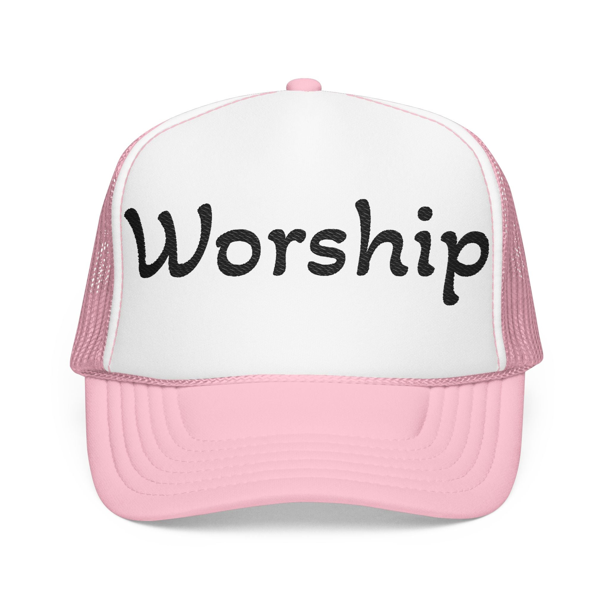 Worship Team Foam Trucker Hat — 'Worship' Church Camp & Service Cap