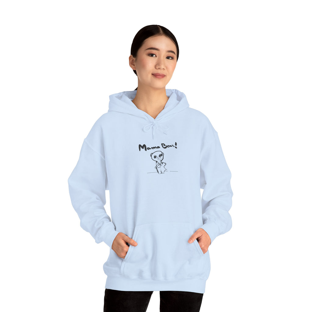 Mom & Child Hand-Drawn Hoodie — Handmade Love Illustration