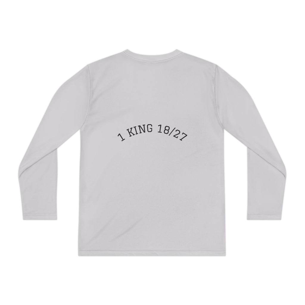 Youth Long Sleeve Tee — "Nothing to Fear" (1 Kings 18:27) — Kid-Designed Christian Tee