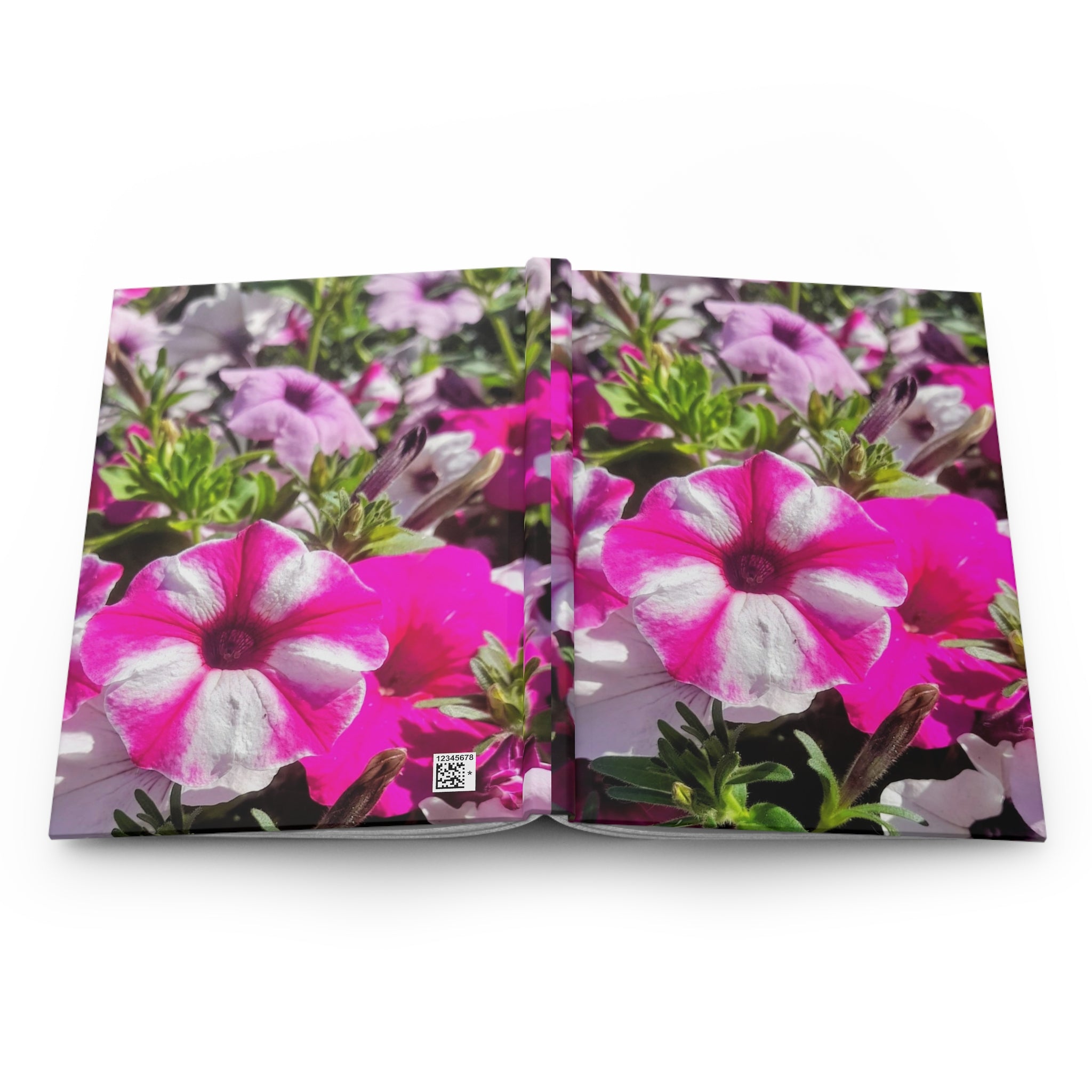 Pink Petunia Hardcover Journal — Floral Notebook for Garden Lovers