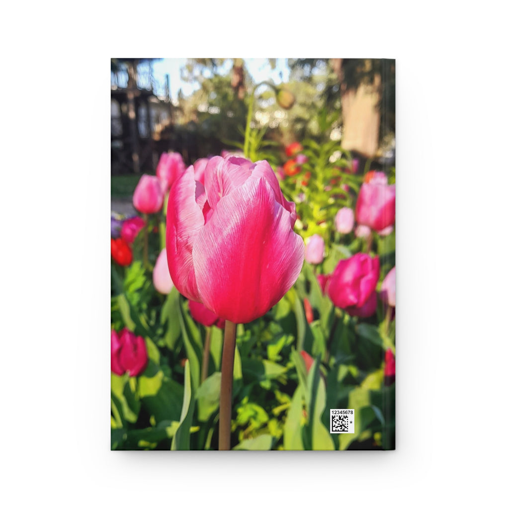 Pink Tulip Hardcover Journal — Floral Photography Notebook for Spring, Gardening & Daily Notes