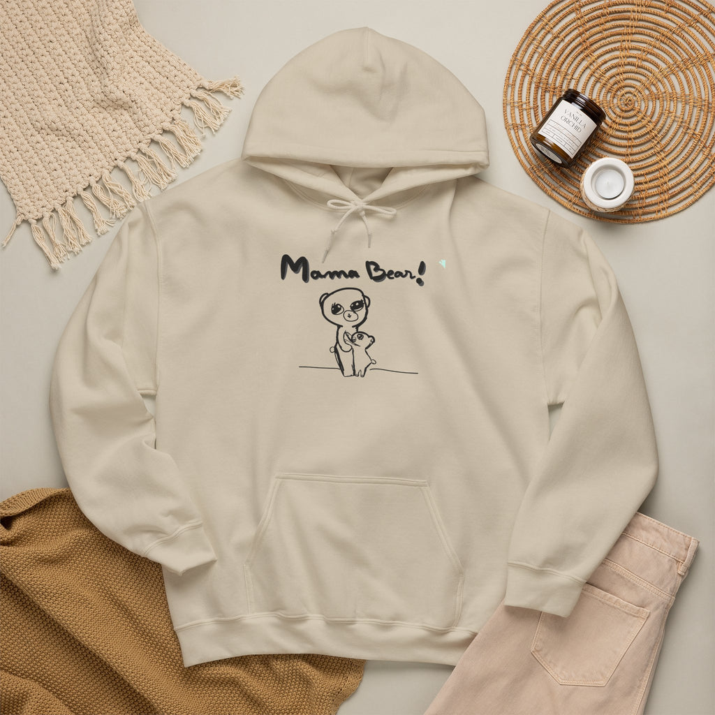 Mama Bear Hoodie — Cute Hand-Drawn Bear "Mama Bear" Graphic Pullover