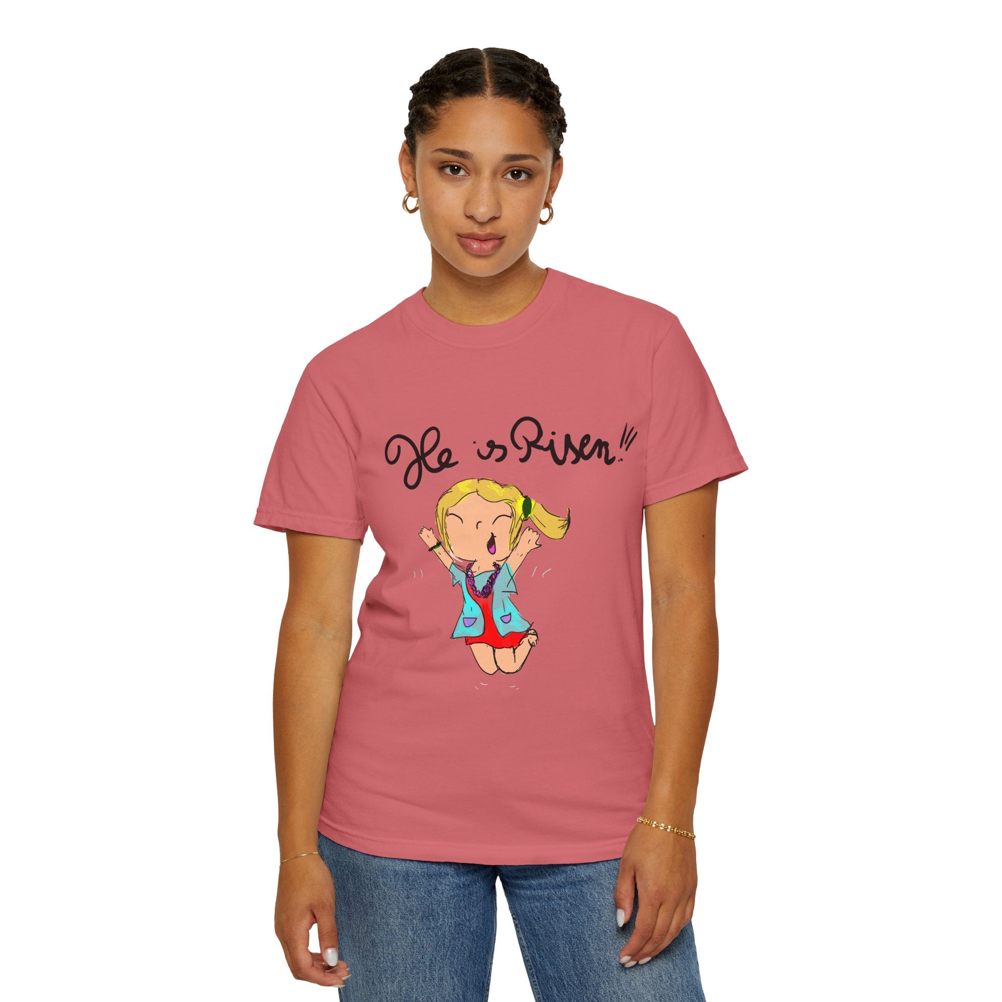 He Is Risen! Kids’ Hand-Drawn T-Shirt — Child Art Tee