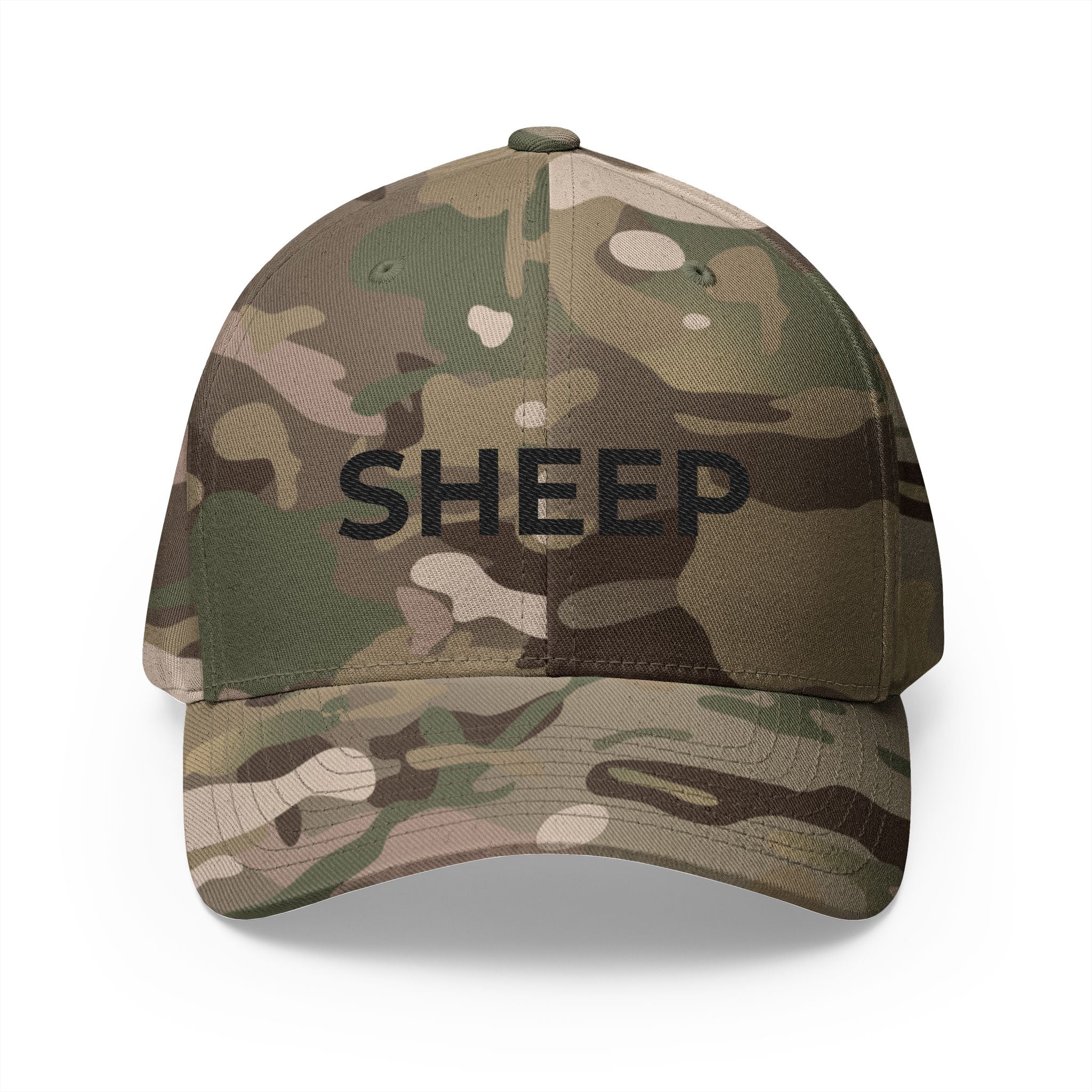 Embroidered 'SHEEP' Closed-Back Cap