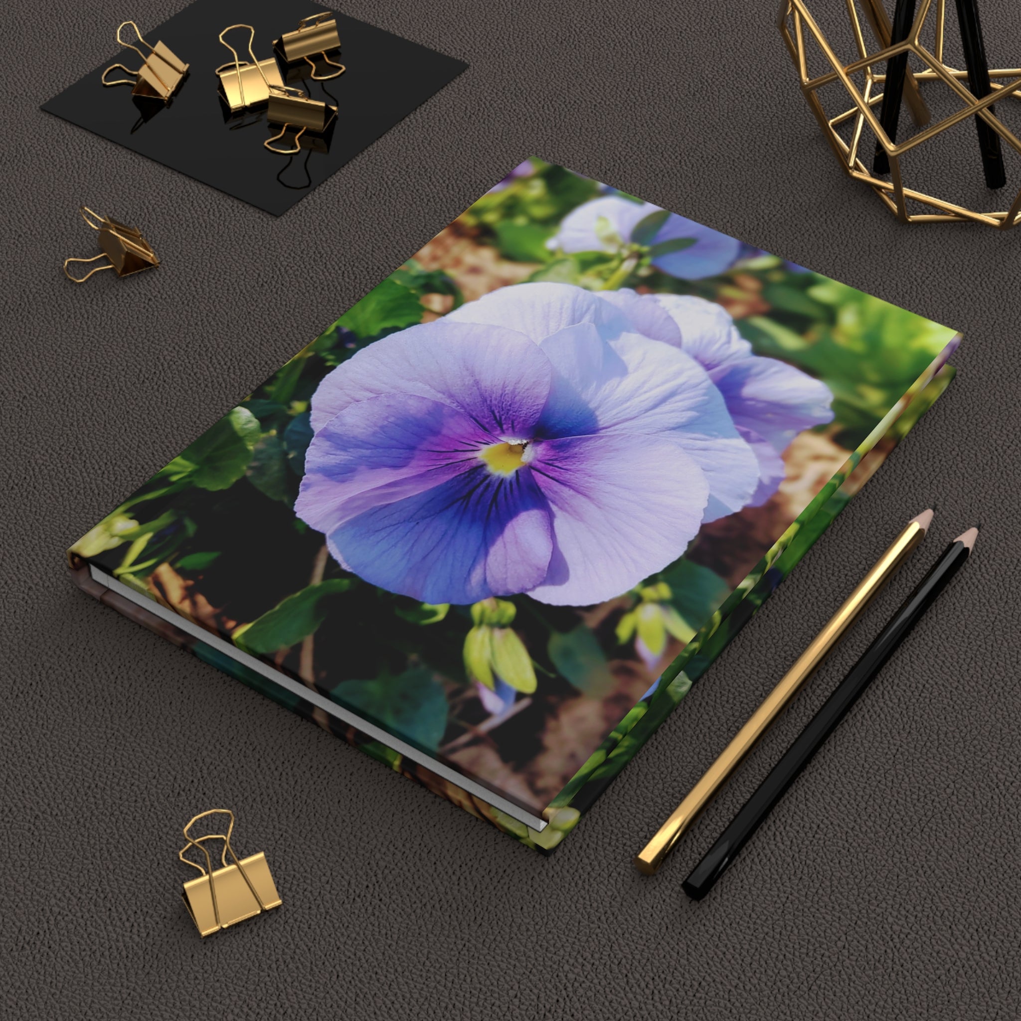 Pansy Blossom Hardcover Journal — Matte Floral Notebook for Gardening Notes & Daily Writing