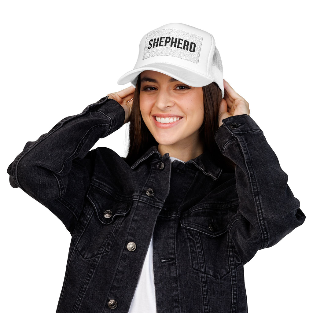 Shepherd Foam Trucker Hat — Vintage Patch Logo Cap for Shepherds & Dog Lovers