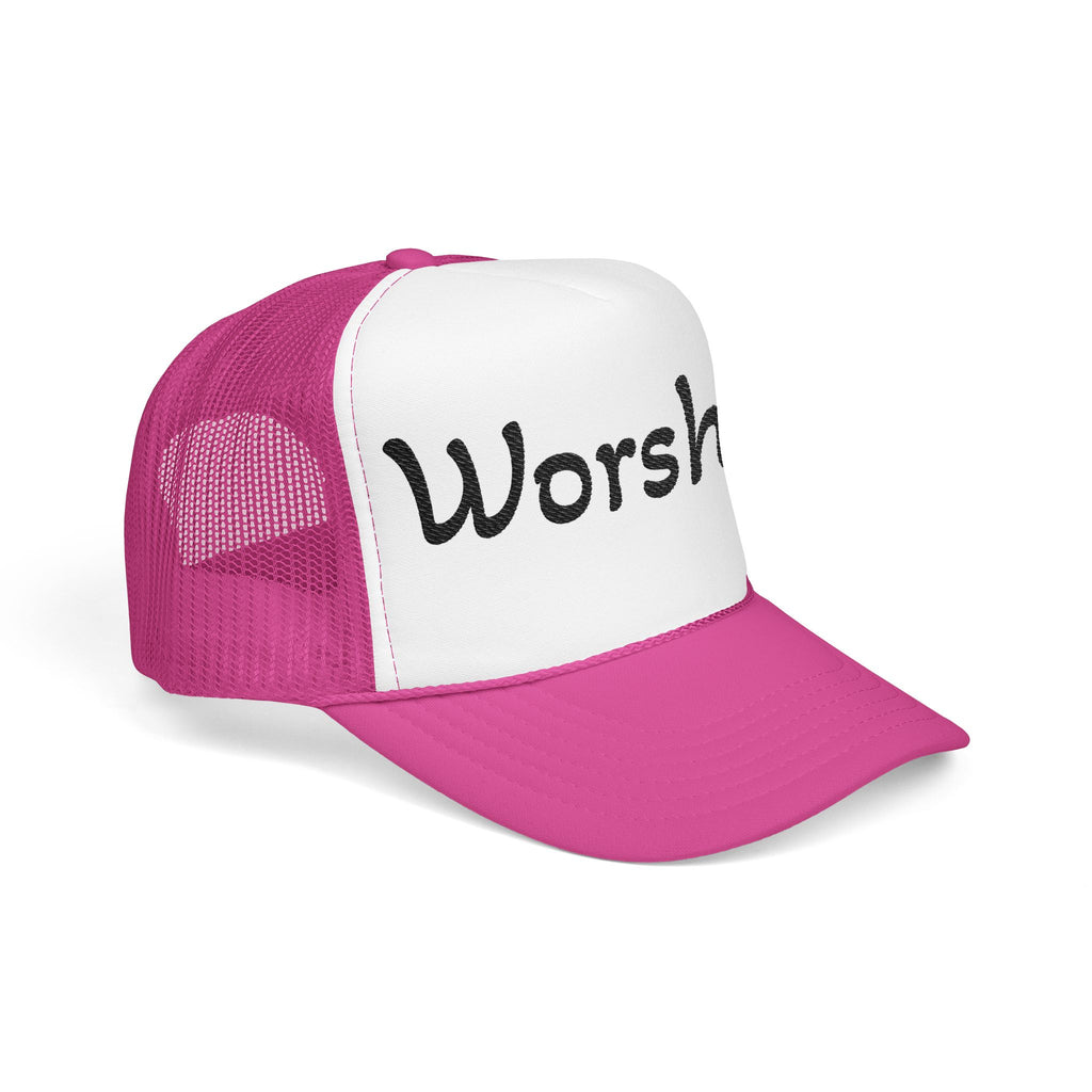 Worship Team Foam Trucker Hat — 'Worship' Church Camp & Service Cap