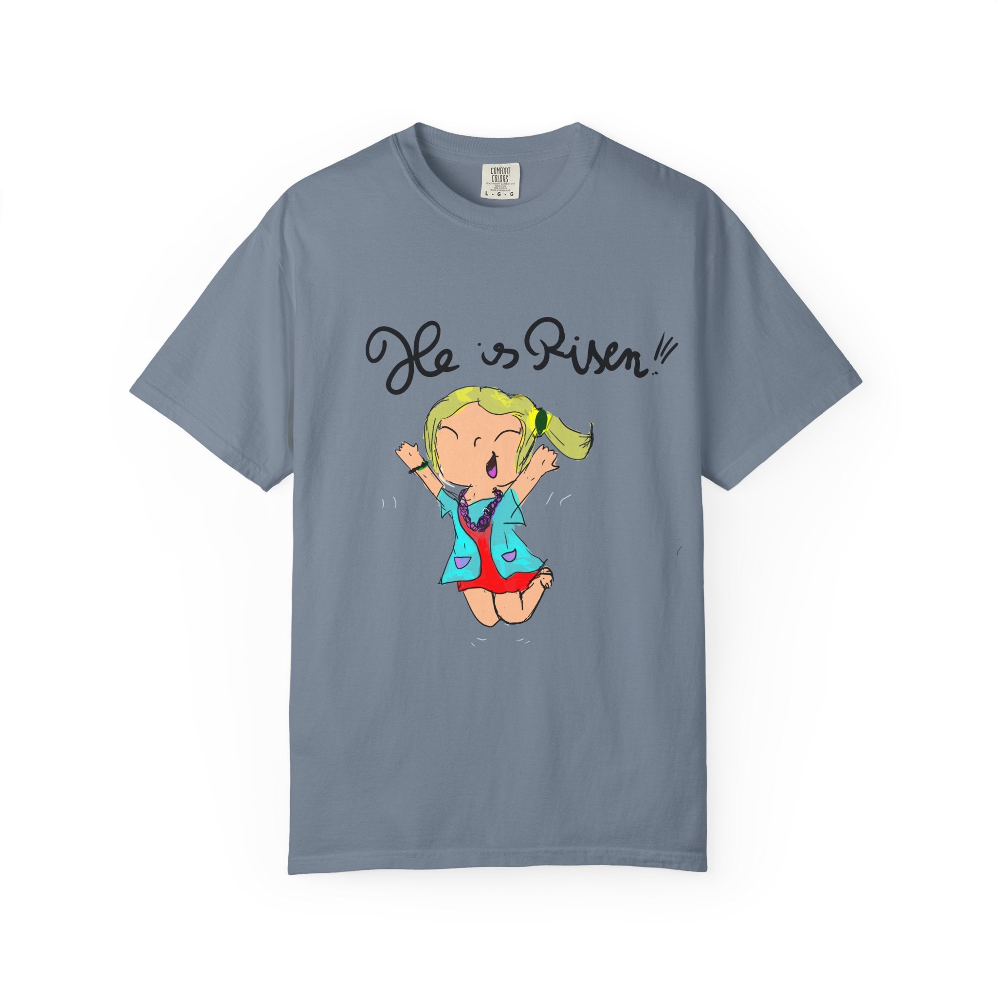 He Is Risen! Kids’ Hand-Drawn T-Shirt — Child Art Tee