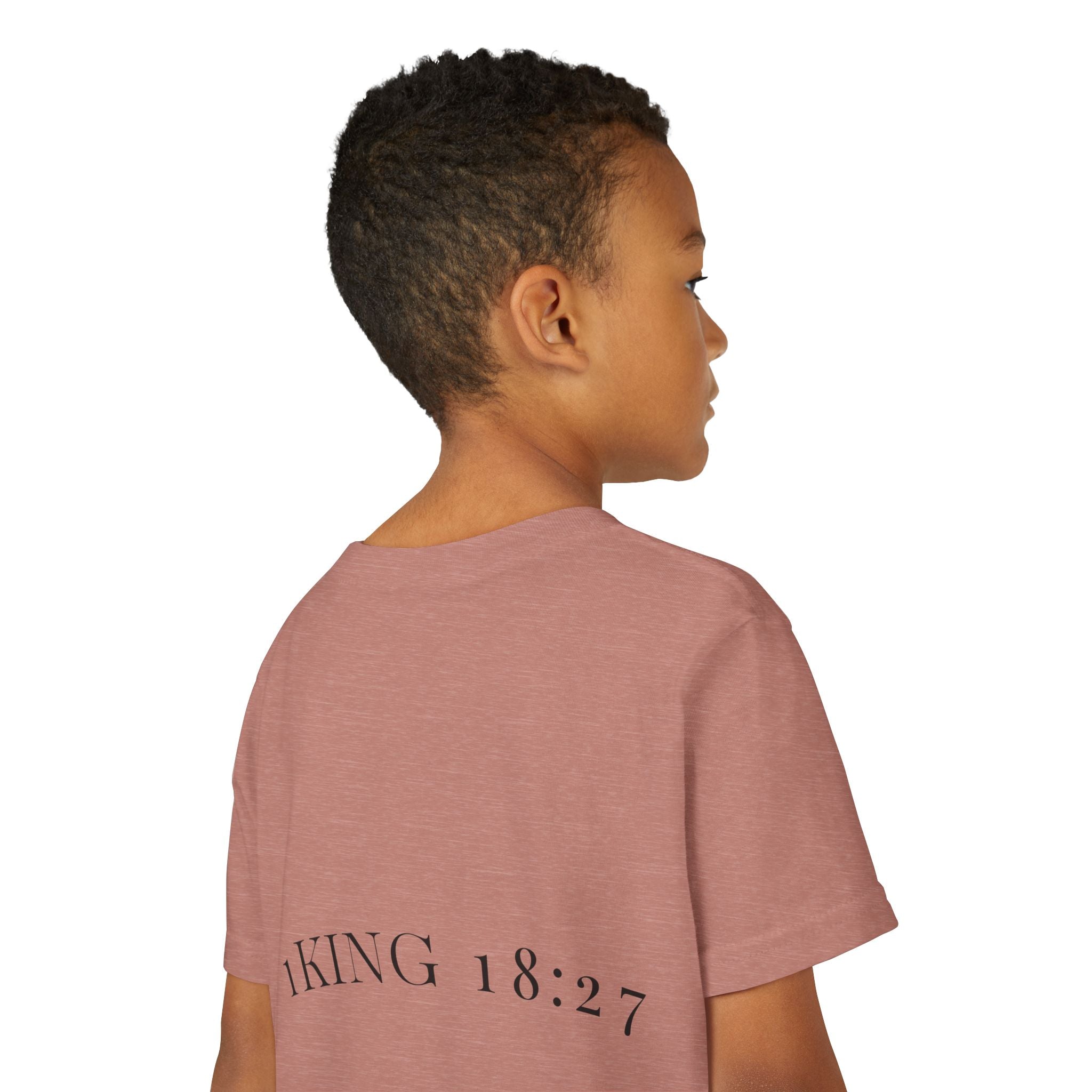 Youth T-Shirt — 1 Kings 18:27 “Don’t Fear Our God Is Strong” (Designed by 12-Year-Old)