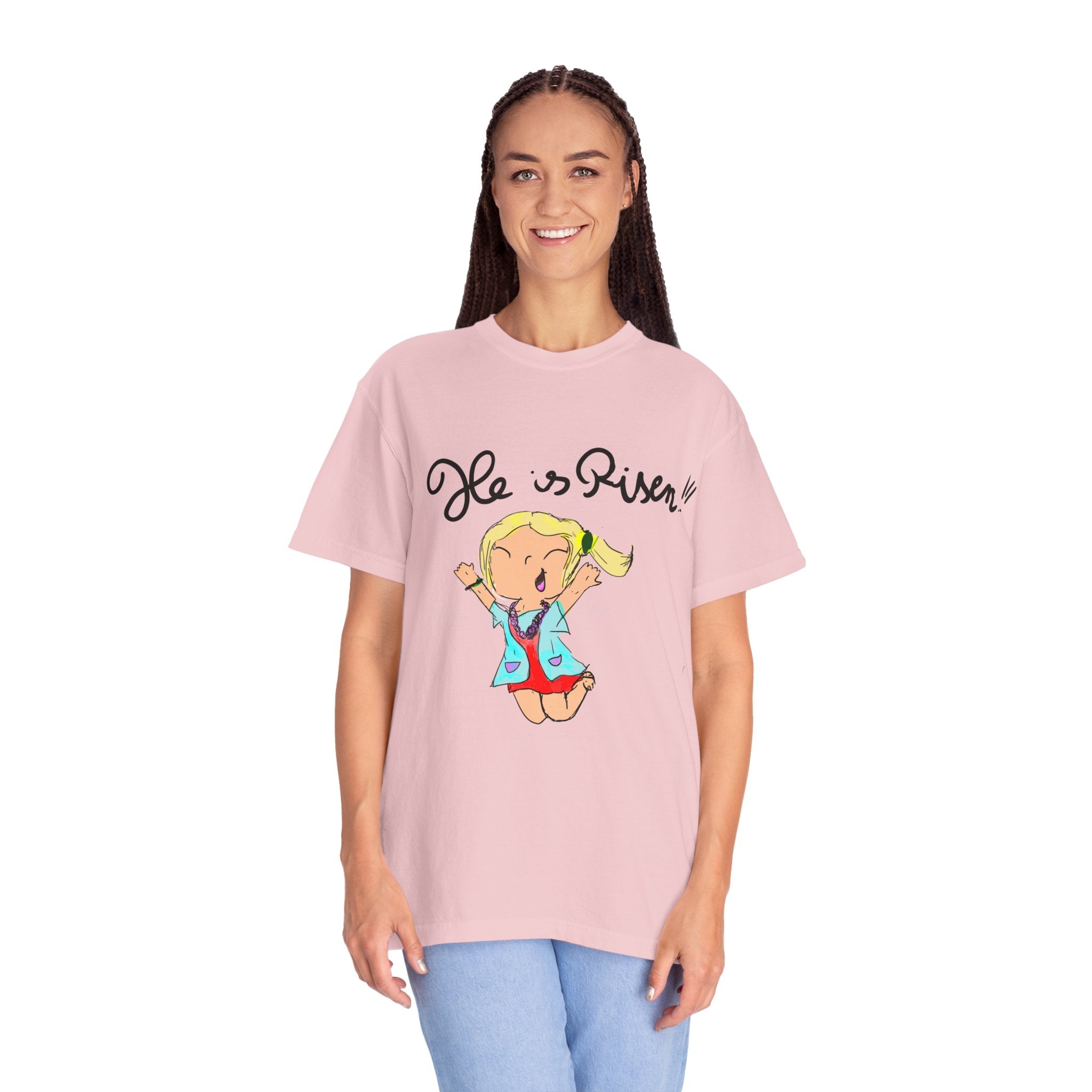 Kids' Hand-Drawn Easter T-Shirt — He Is Risen | P.O.P
