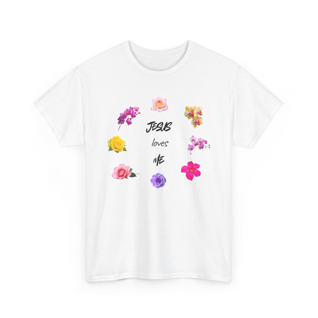 Jesus Loves Me Floral T‑Shirt — Christian Flower Wreath Tee