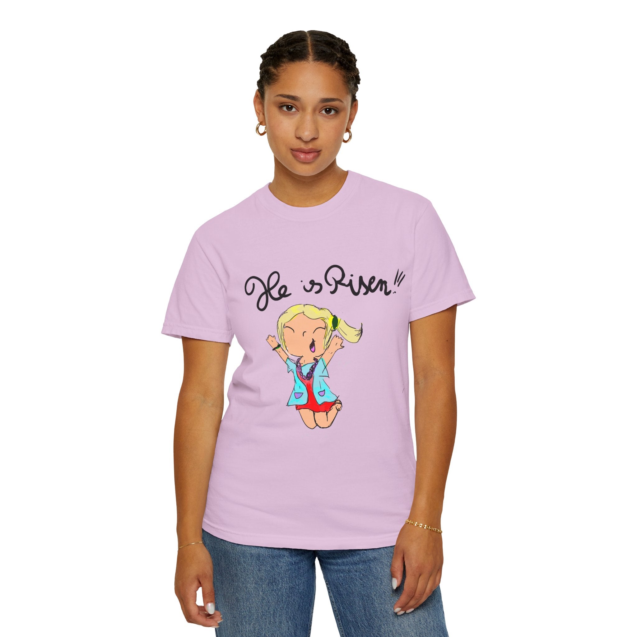 He Is Risen! Kids’ Hand-Drawn T-Shirt — Child Art Tee