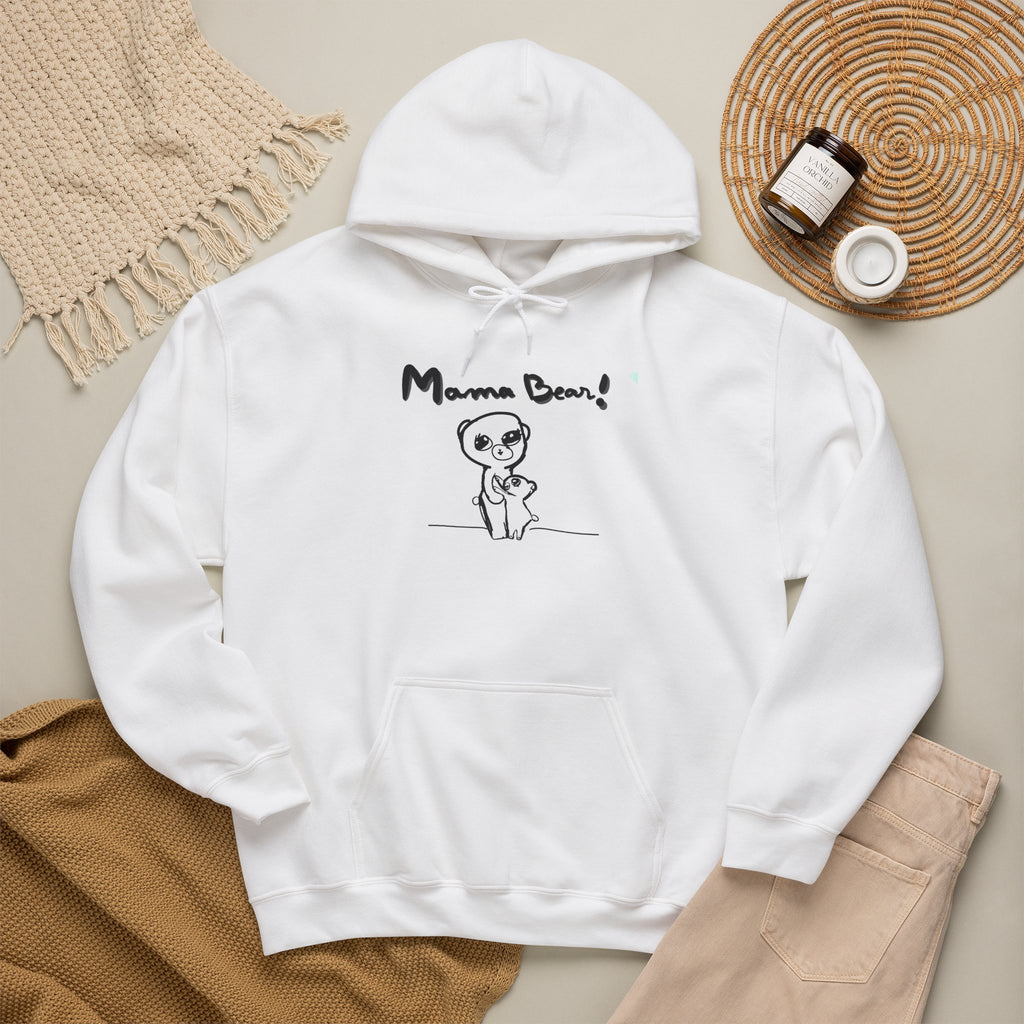 Mama Bear Hoodie — Cute Hand-Drawn Bear "Mama Bear" Graphic Pullover