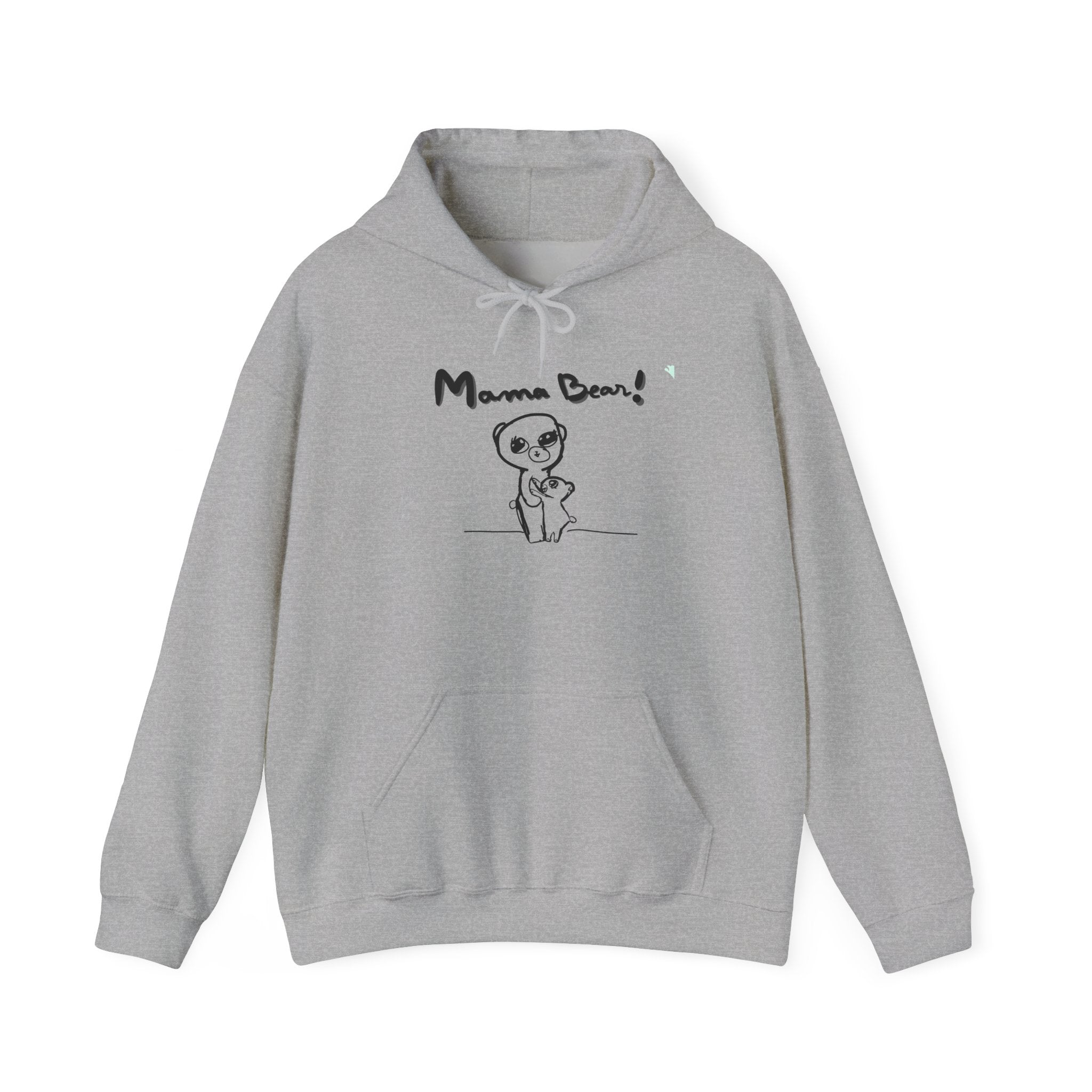 Mama Bear Hoodie — Cute Hand-Drawn Bear "Mama Bear" Graphic Pullover