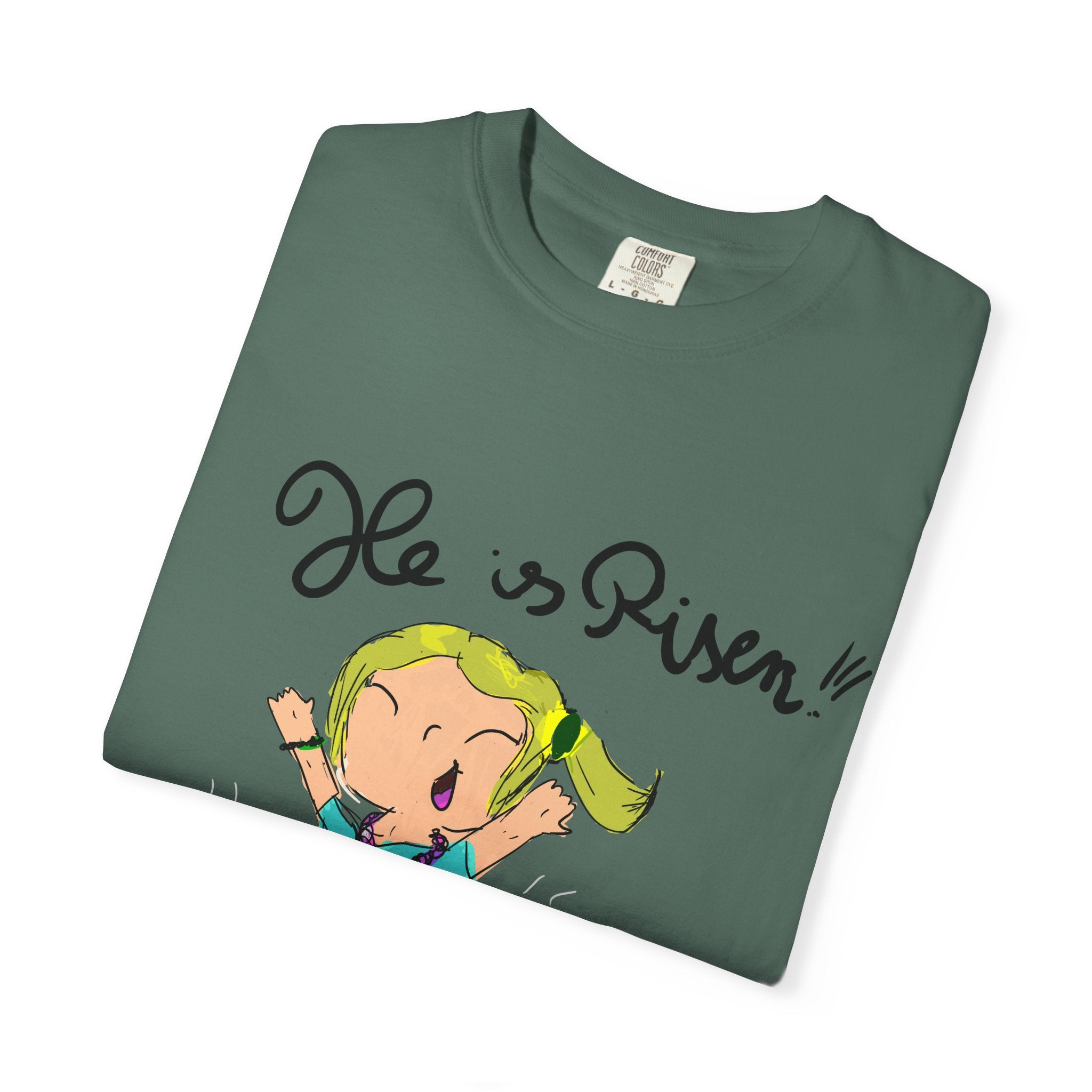 Kids' Hand-Drawn Easter T-Shirt — He Is Risen | P.O.P