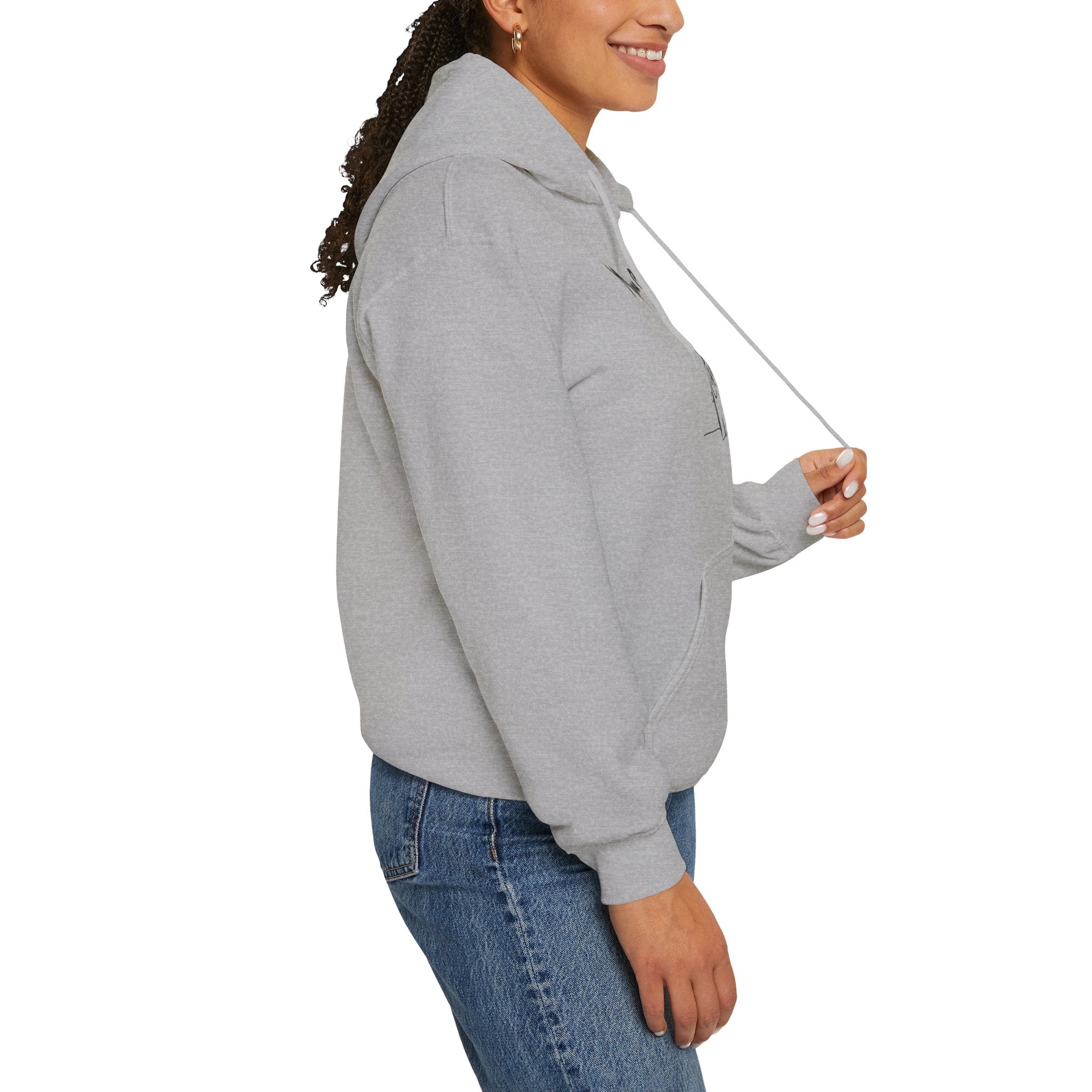 Hand-Drawn Kid Artwork Mom & Child Hoodie — Handmade Love Illustration