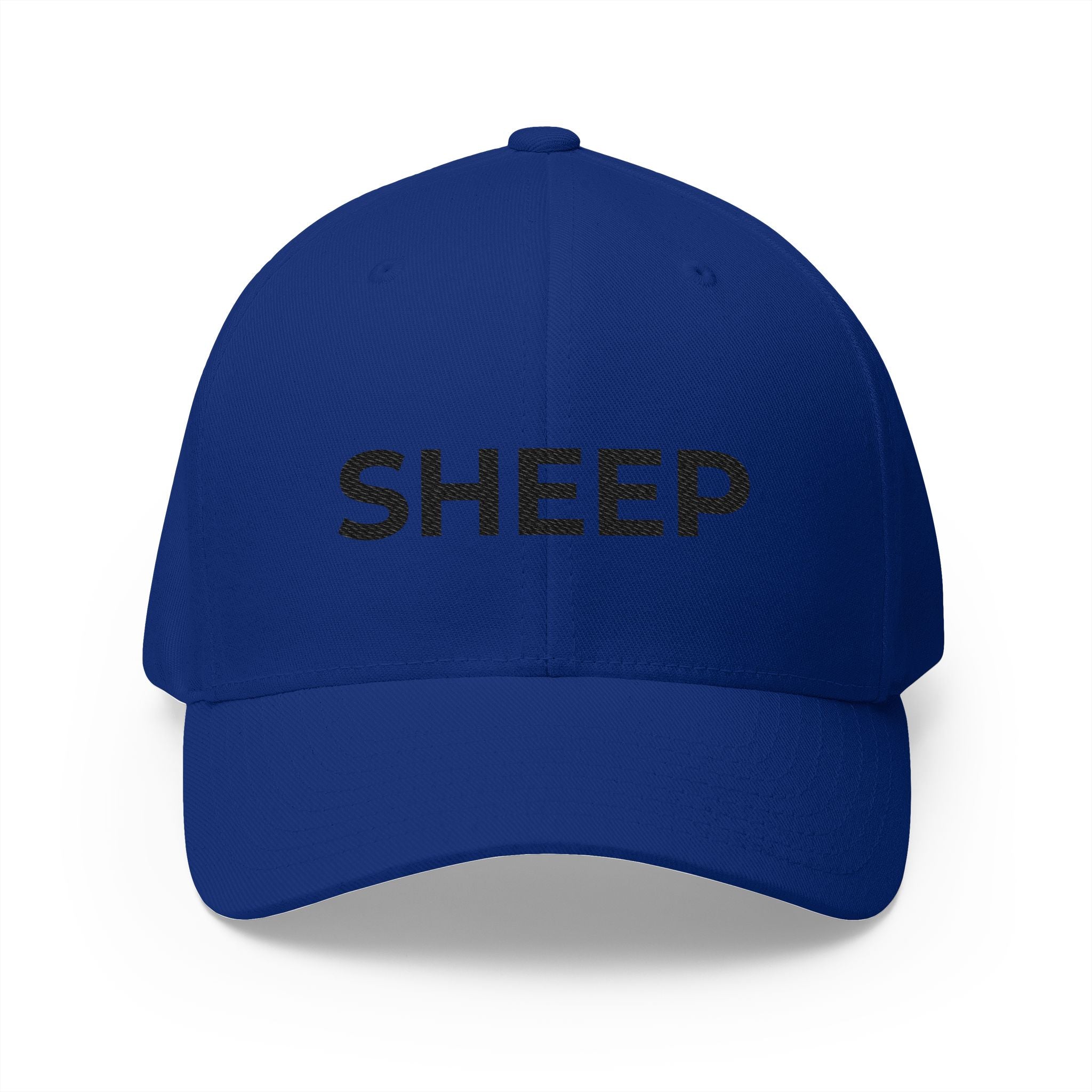 Embroidered 'SHEEP' Closed-Back Cap