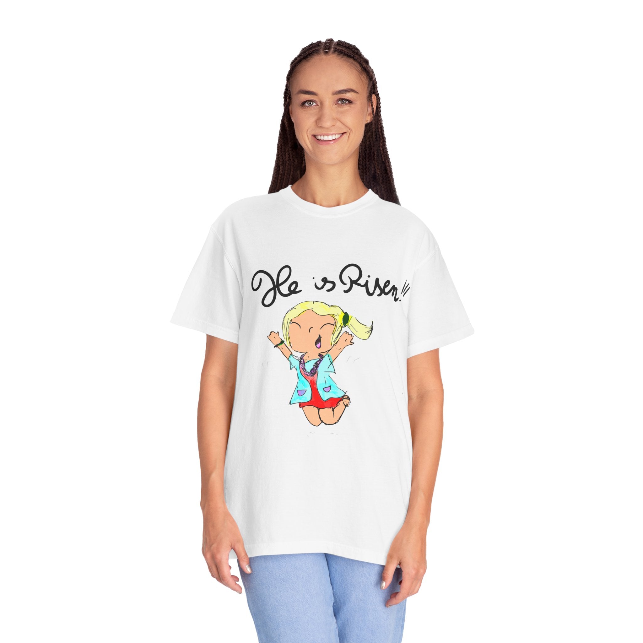 Kids' Hand-Drawn Easter T-Shirt — He Is Risen | P.O.P