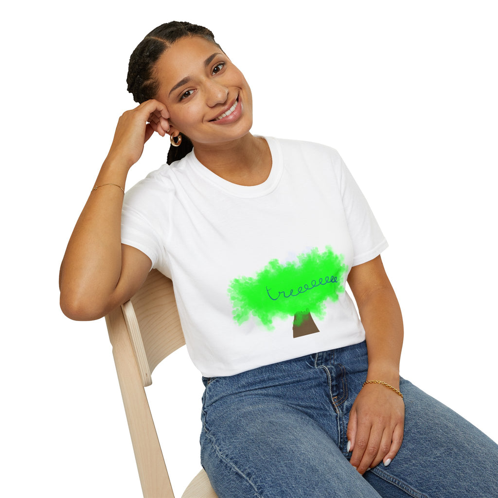 Childlike Hand-Drawn Tree T-Shirt — Kids' Art Illustration Tee