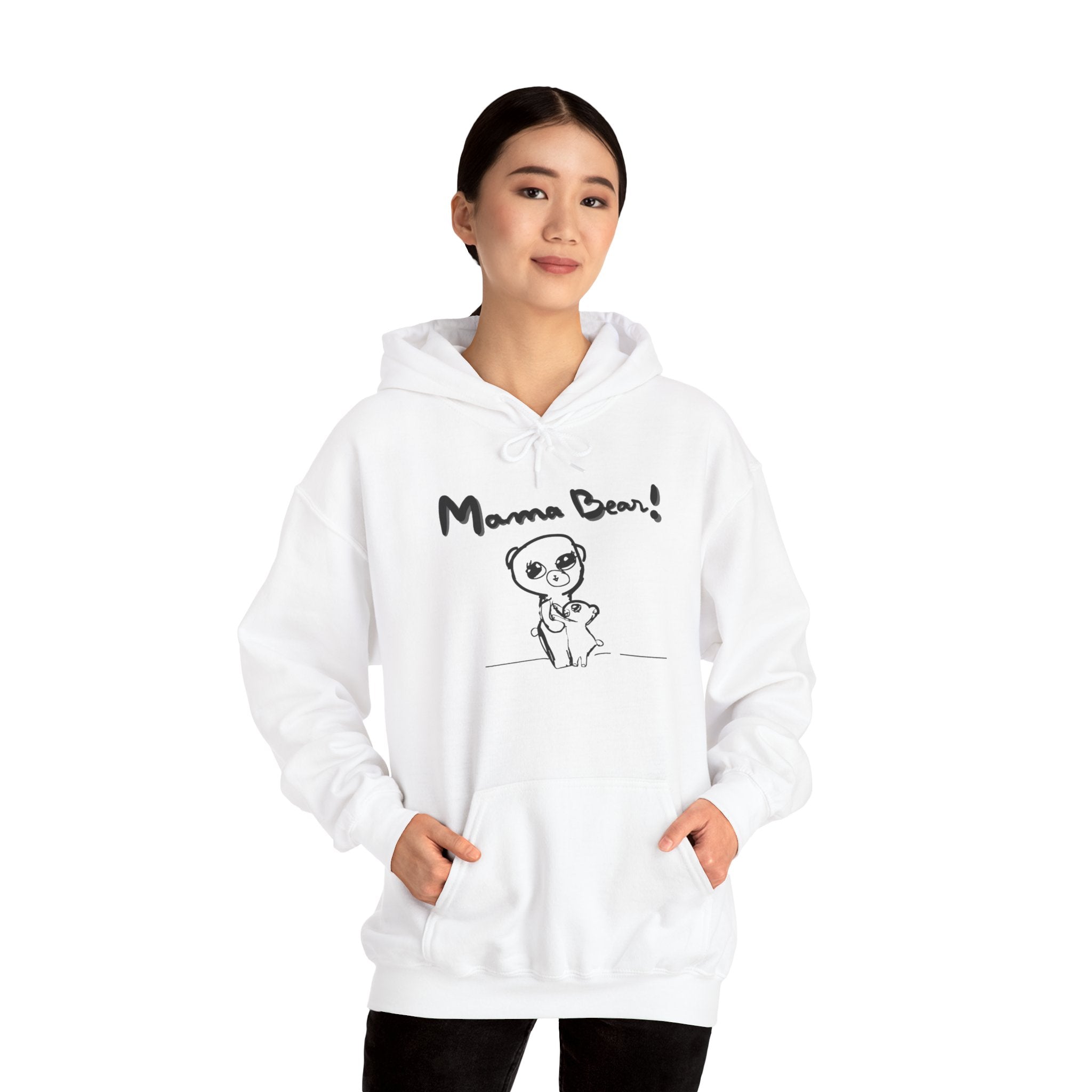Hand-Drawn Kid Artwork Mom & Child Hoodie — Handmade Love Illustration