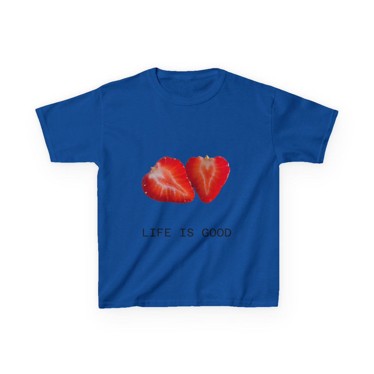 Kids Strawberry Heart Tee — Cute Fruit Graphic Playful Kids T-Shirt