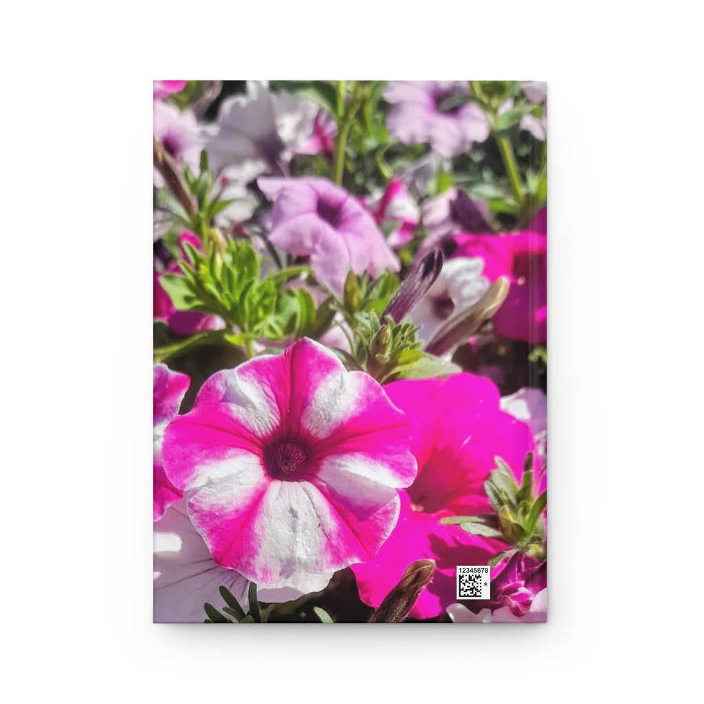 Pink Petunia Hardcover Journal — Floral Notebook for Garden Lovers