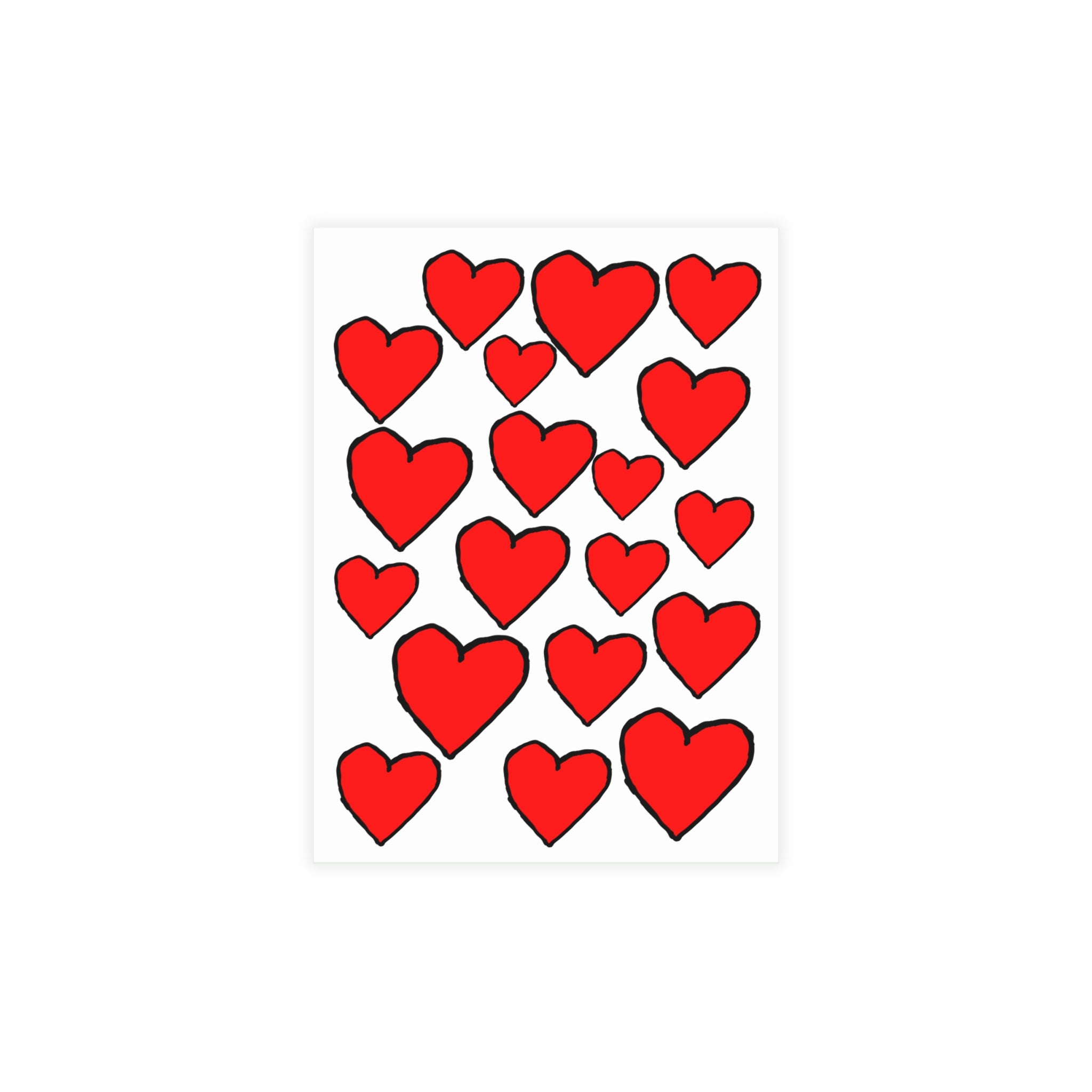 Love Hearts Postcard Bundle — 'Lots of hearts lots of love' (Envelopes Included)