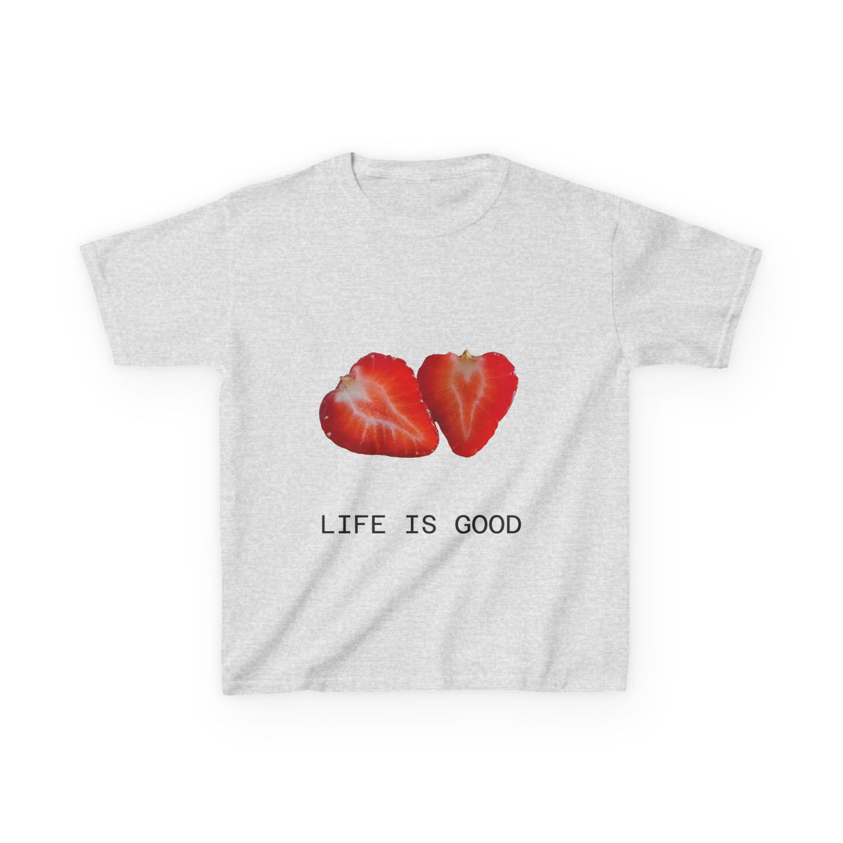 Kids Strawberry Heart Tee — Cute Fruit Graphic Playful Kids T-Shirt